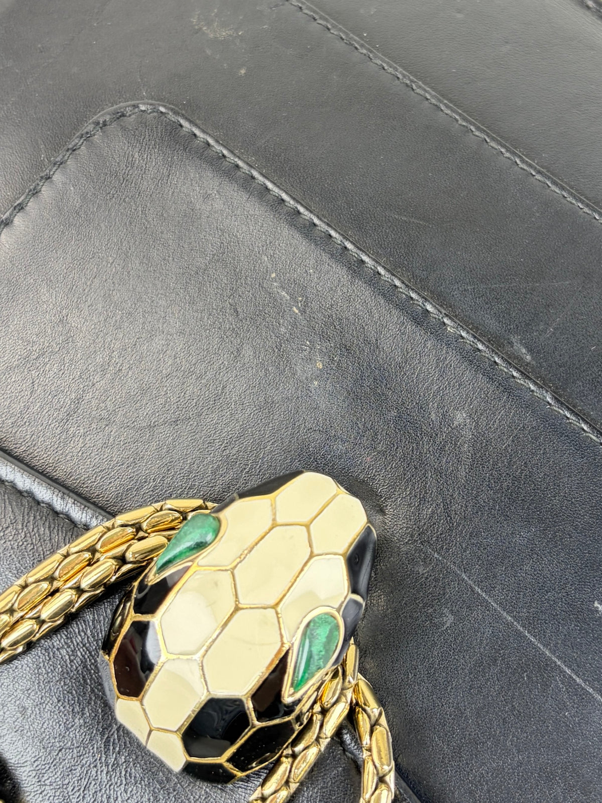 Bvlgari black calfskin Serpenti Forever crossbody