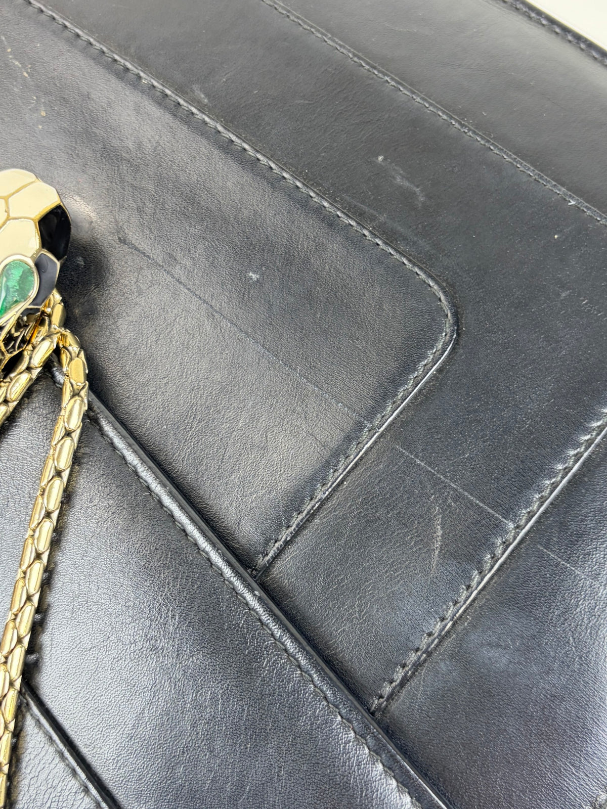 Bvlgari black calfskin Serpenti Forever crossbody