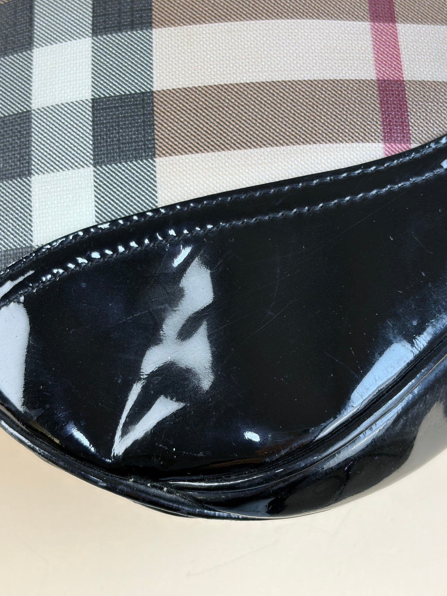 Burberry Black Check Brock Hobo Bag