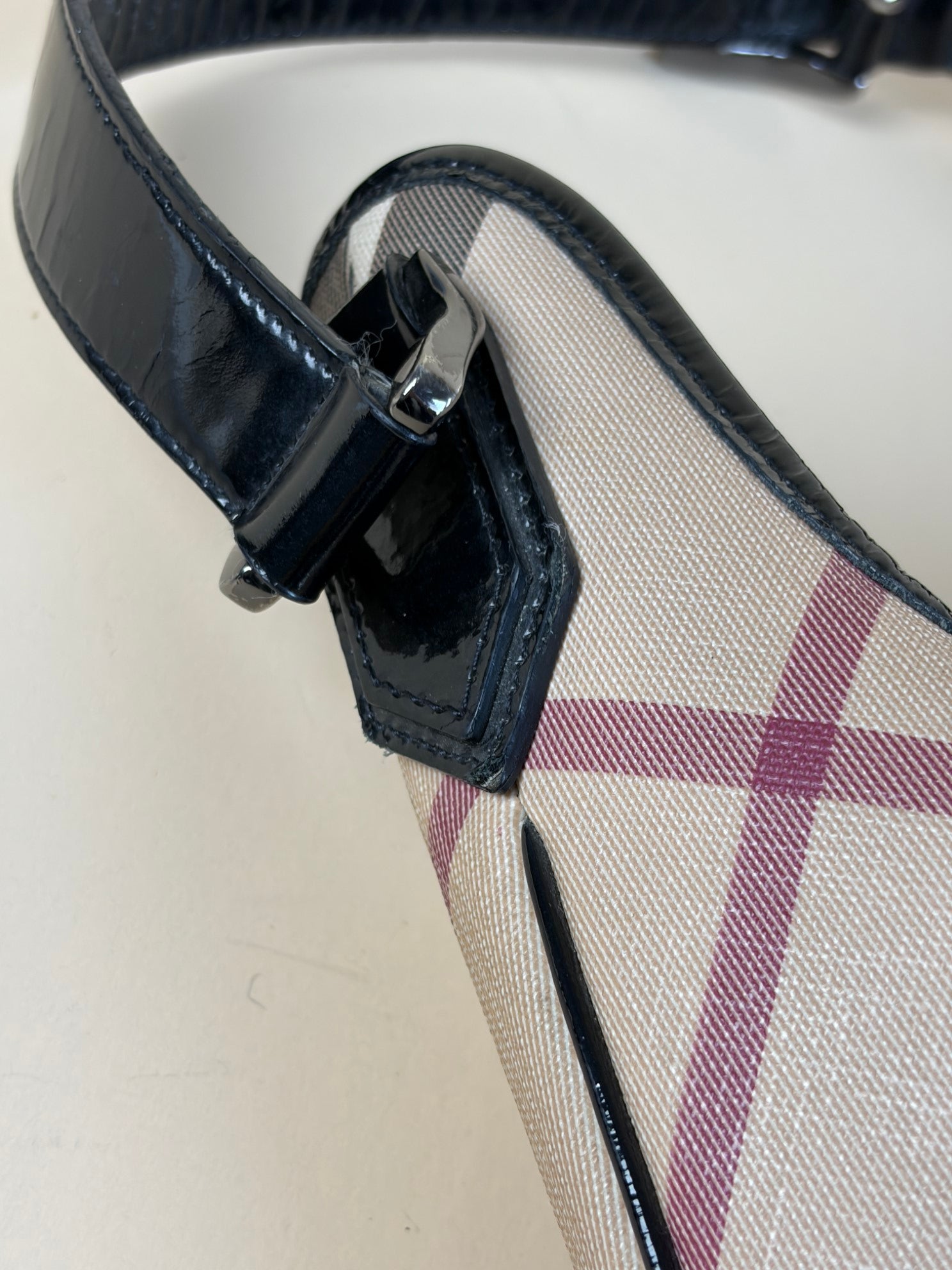 Burberry Black Check Brock Hobo Bag