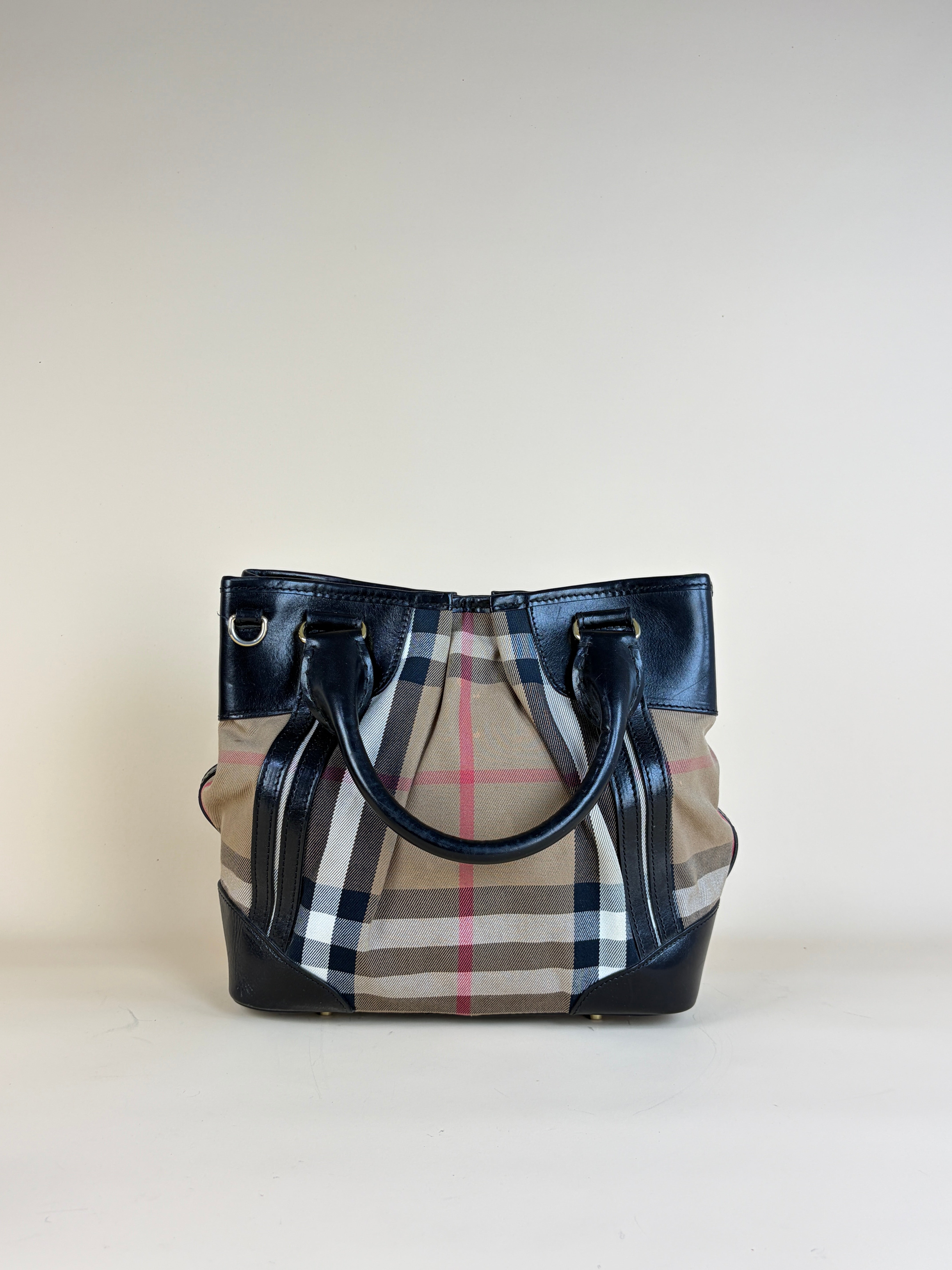 Burberry Black House Check Bridle Tote Bag
