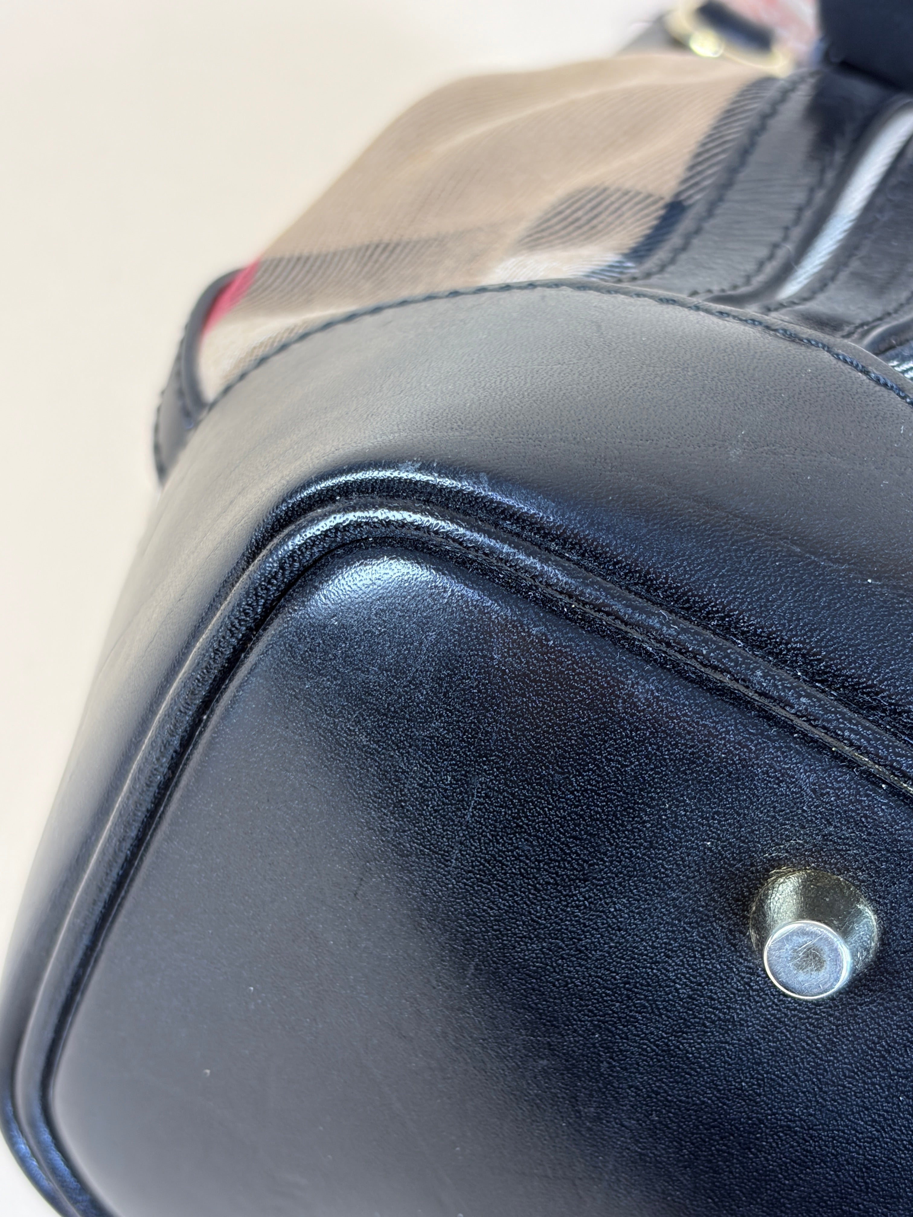 Burberry Black House Check Bridle Tote Bag