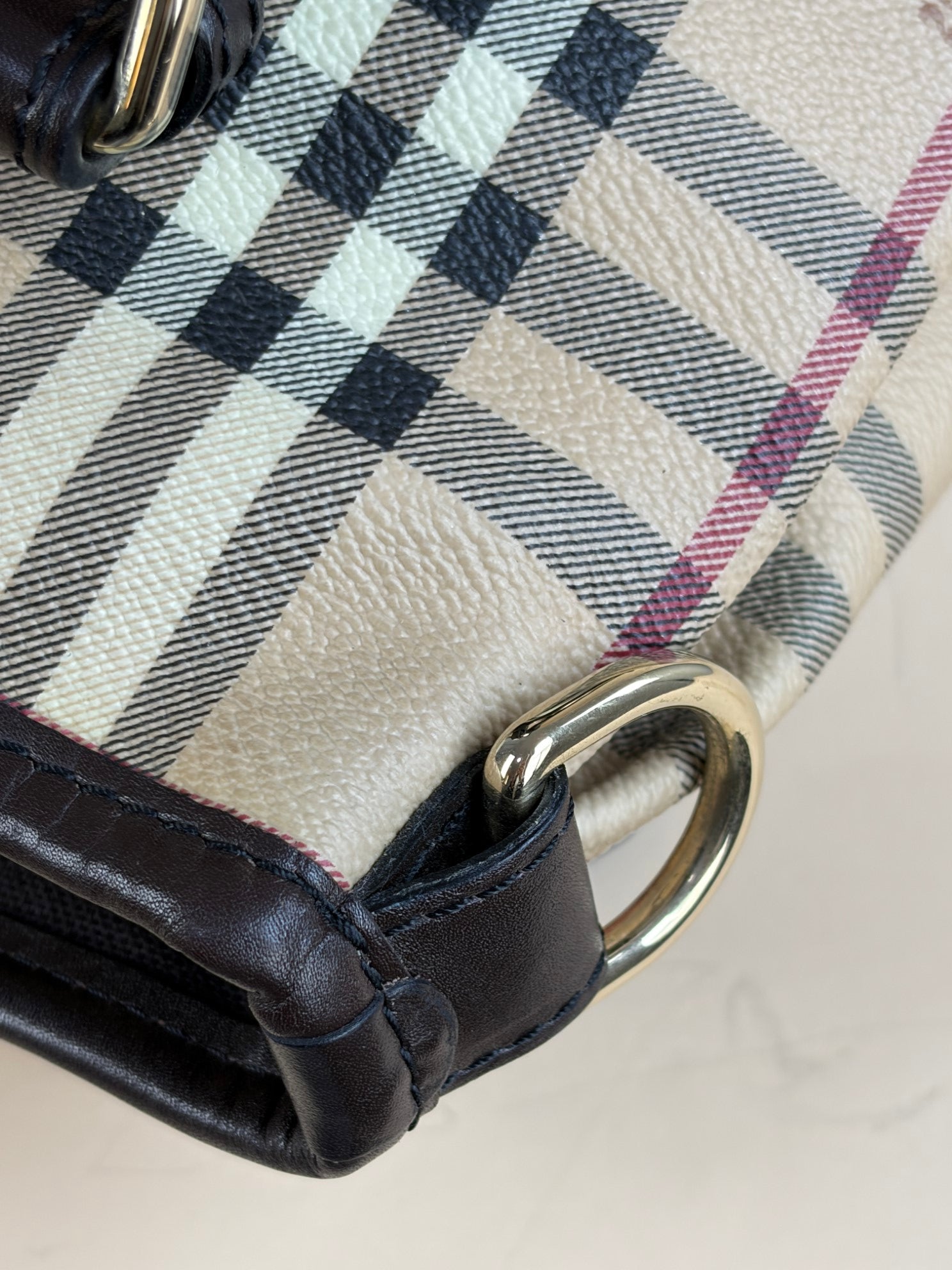 Burberry Bicolor Northfield Haymarket Tote Bag