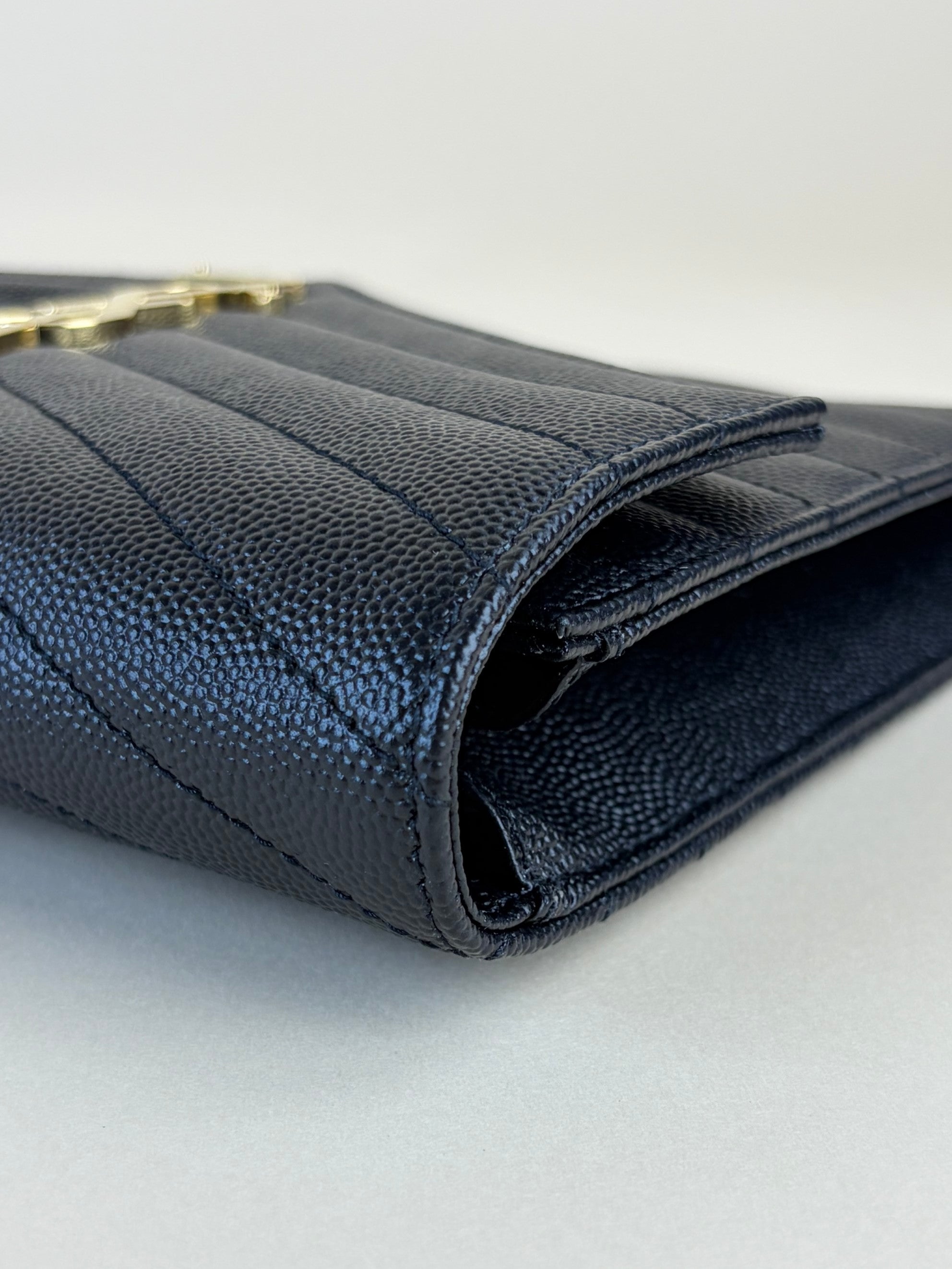 ysl black grain de pouch leather Cassandre matelassé flap