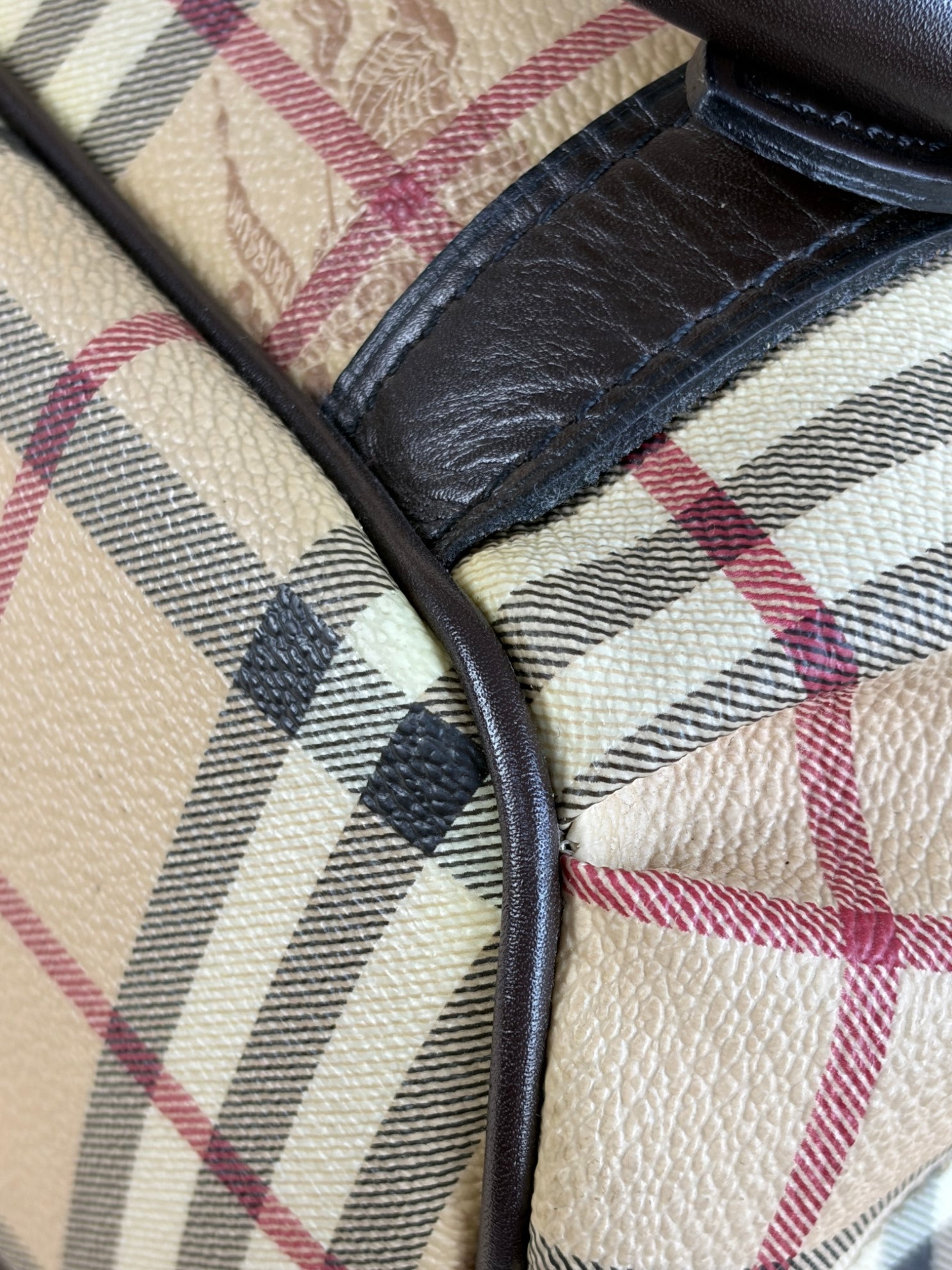 Burberry Bicolor Northfield Haymarket Tote Bag