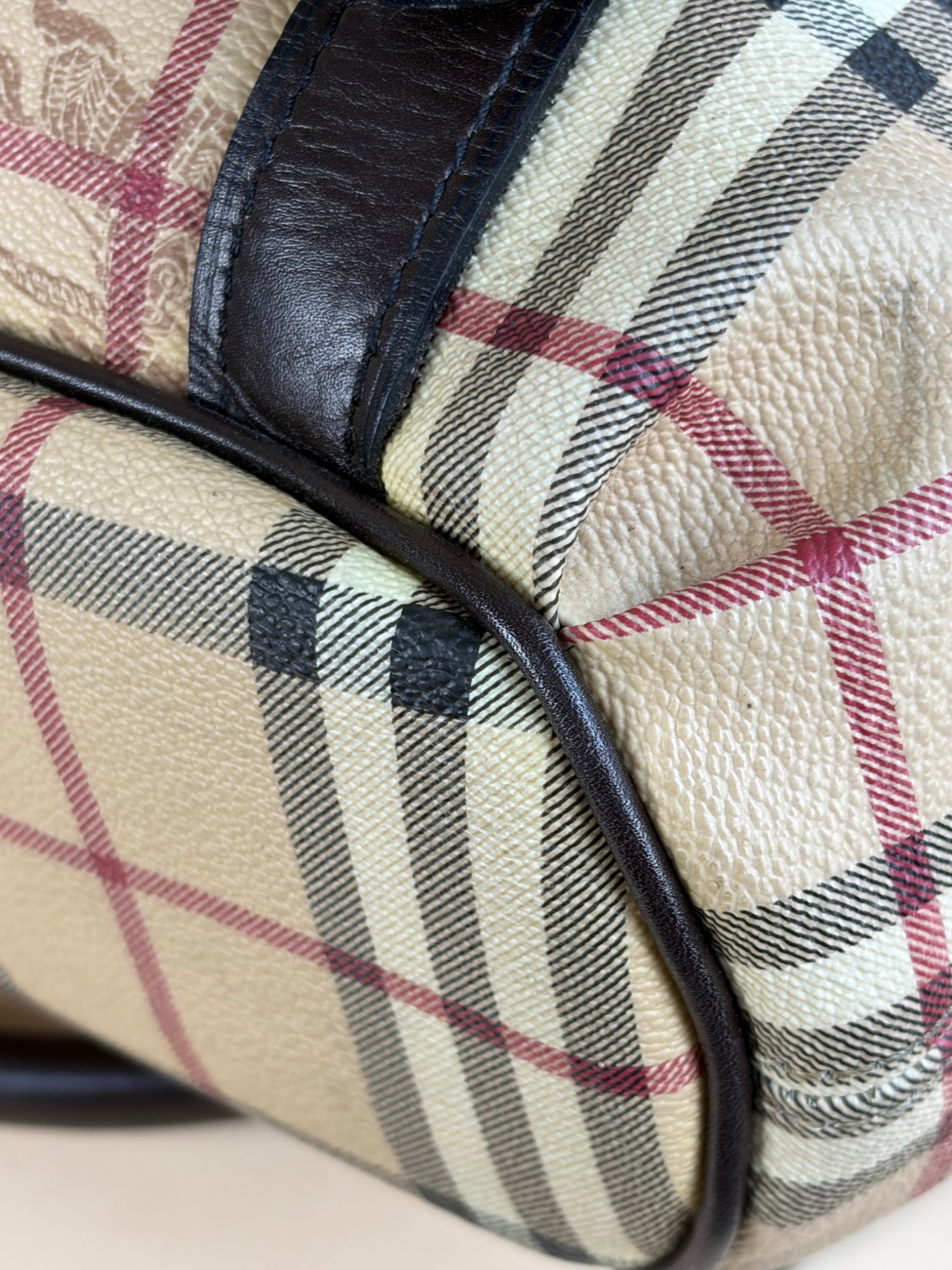 Burberry Bicolor Northfield Haymarket Tote Bag