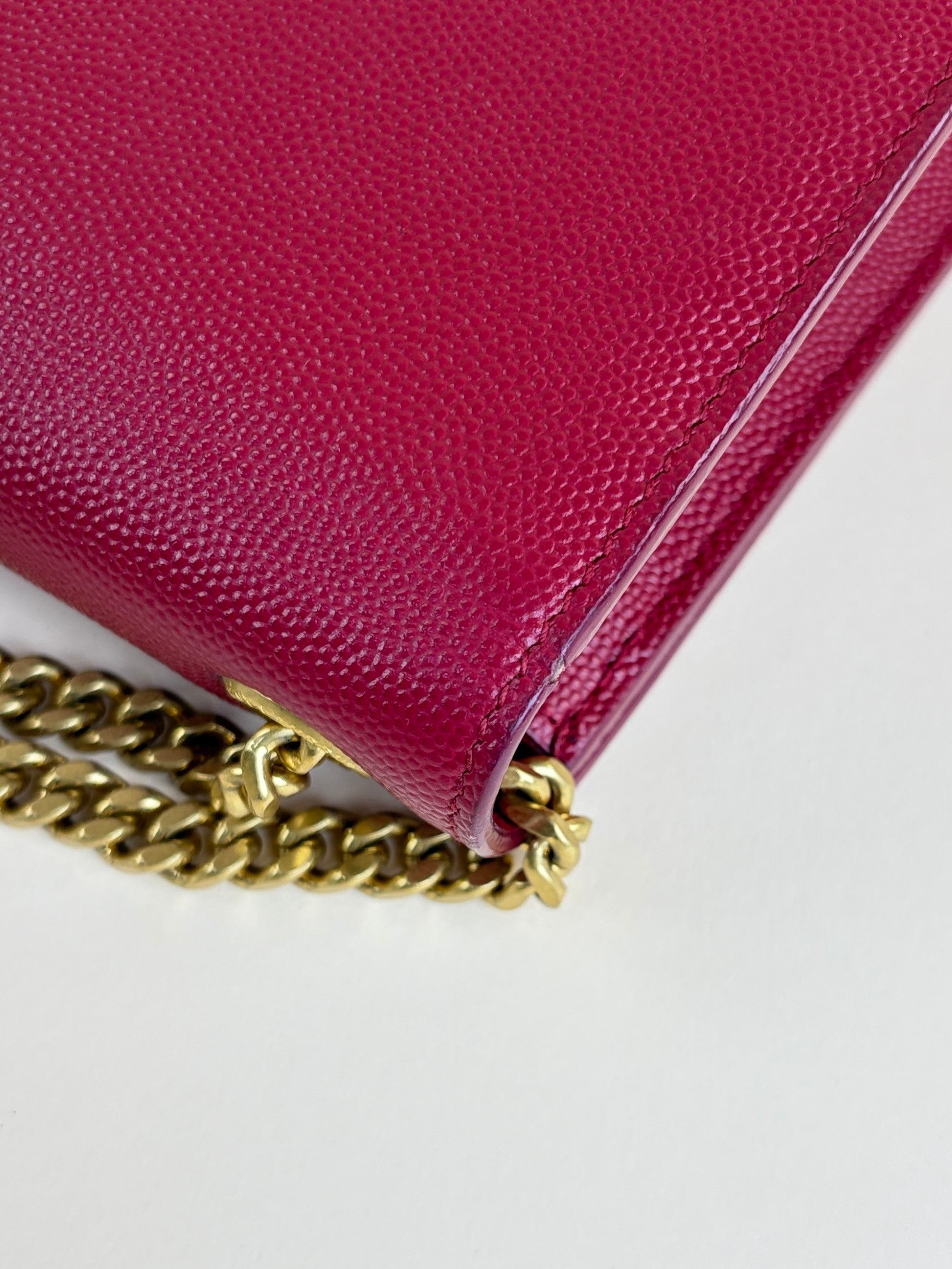YSL small red Kate cross body gold hardware