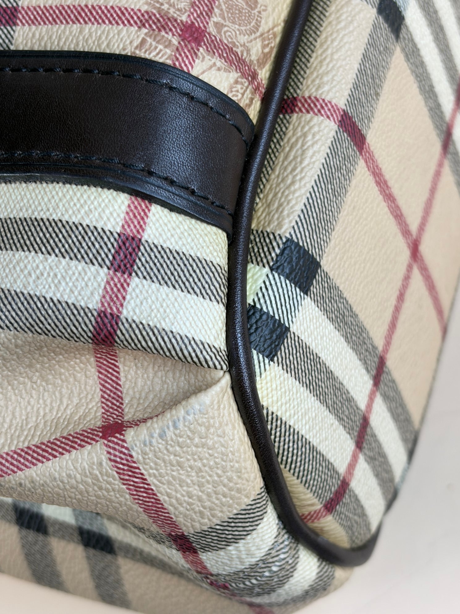 Burberry Bicolor Northfield Haymarket Tote Bag