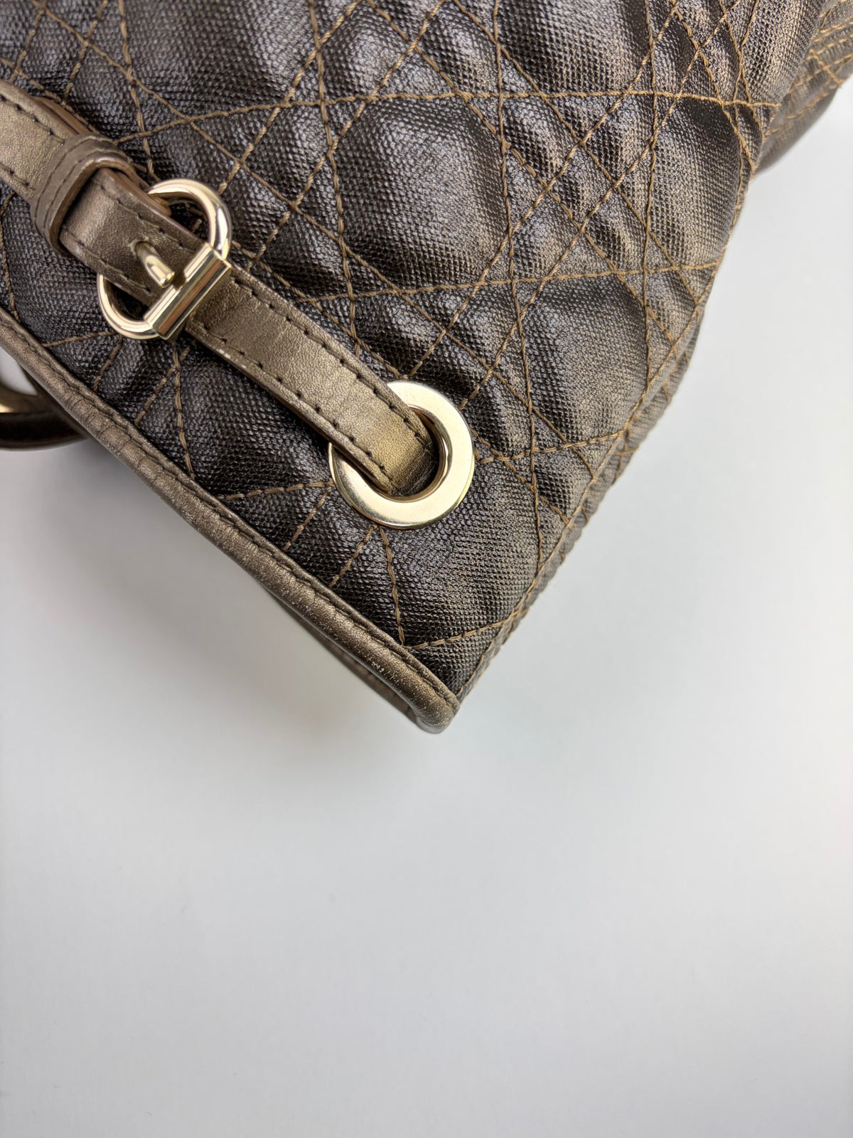 Christian Dior coated canvas Cannage medium Panarea Shoulder Bag