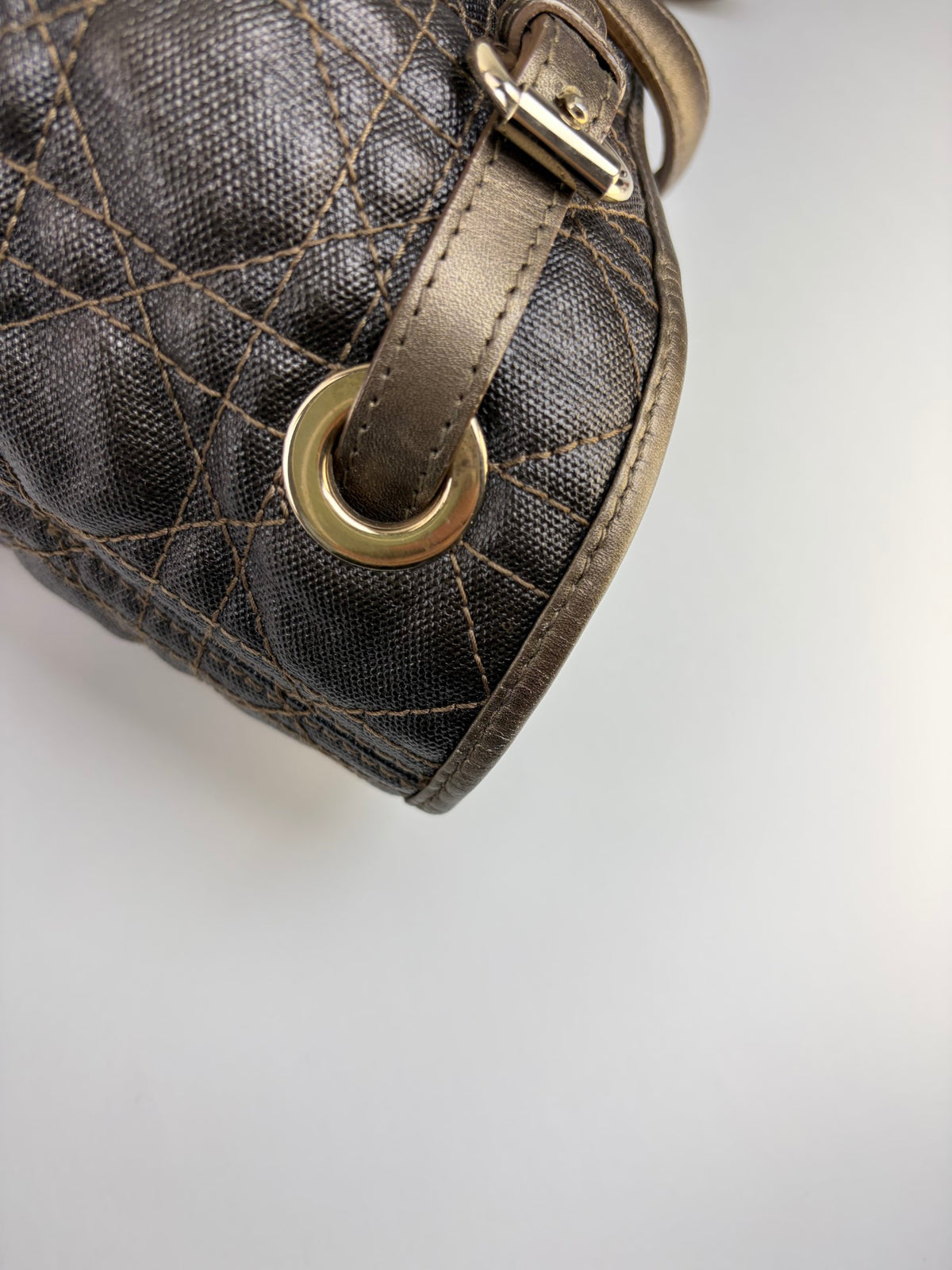 Christian Dior coated canvas Cannage medium Panarea Shoulder Bag