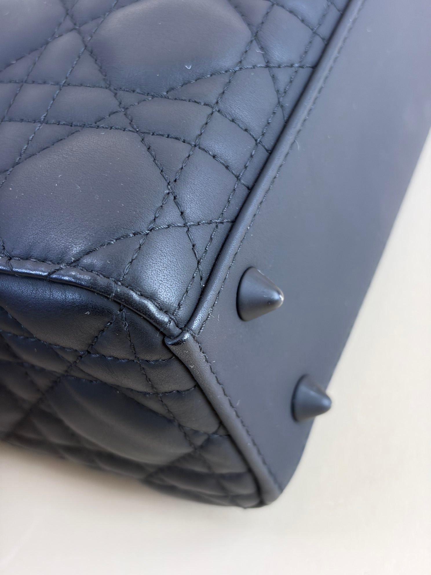 Christian Dior Black Ultramatte Lady Dior Small ABCDIOR bag