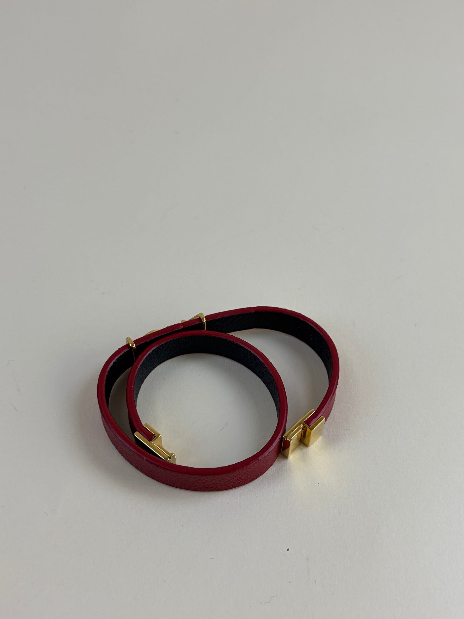 YSL Red Opyum Double Wrap Bracelet w/ Charm