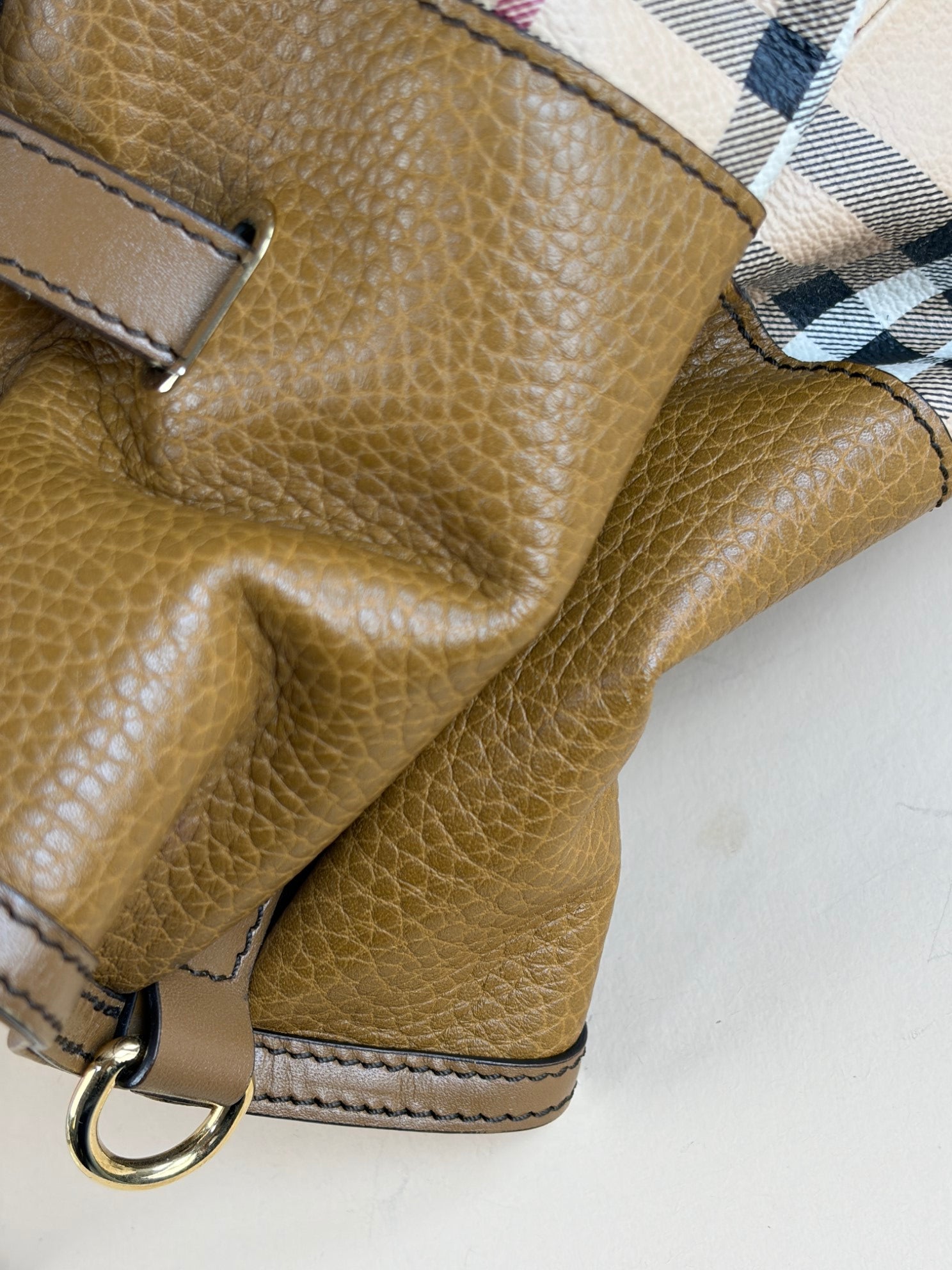 Burberry Beige Golderton Haymarket Tote Bag