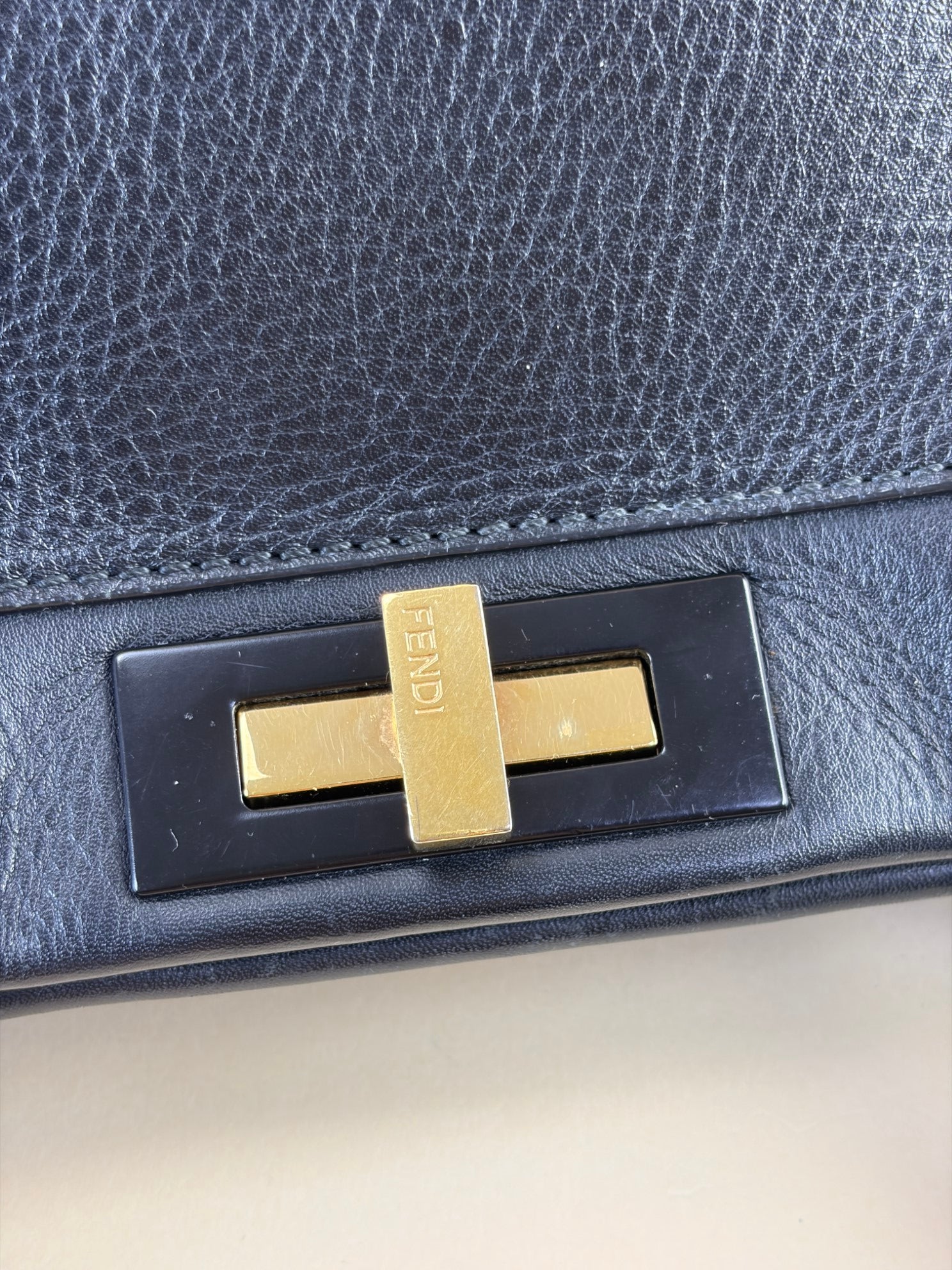 Fendi black Peekaboo leather