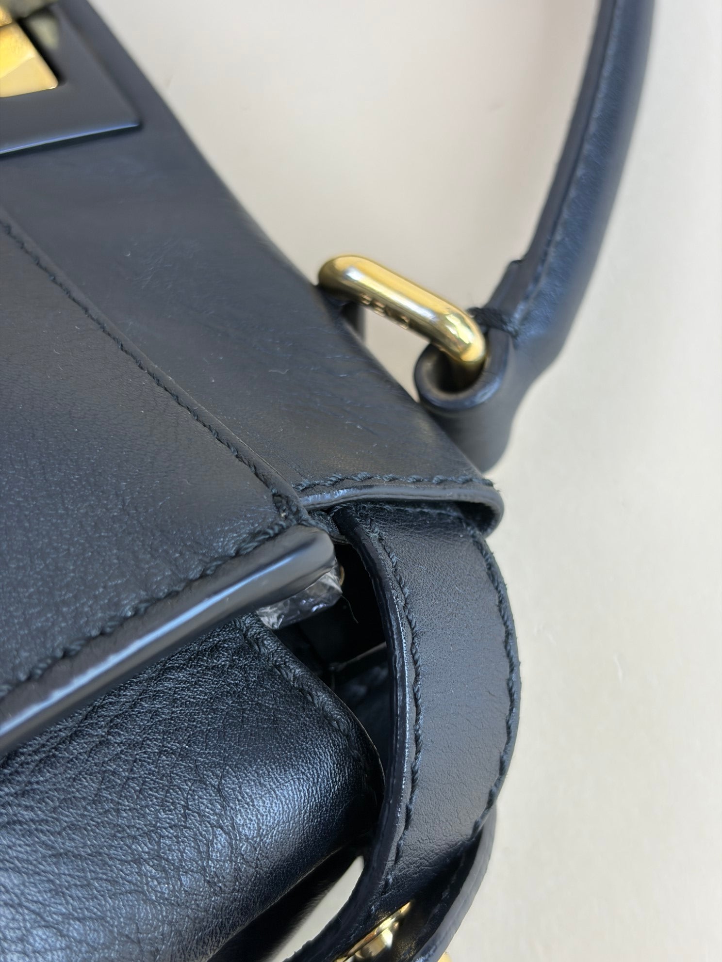 Fendi black Peekaboo leather