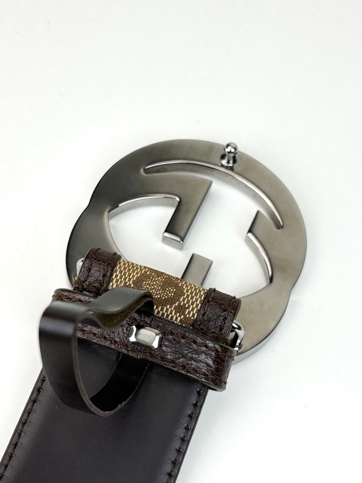 Gucci gg beige and brown Leather interlocking