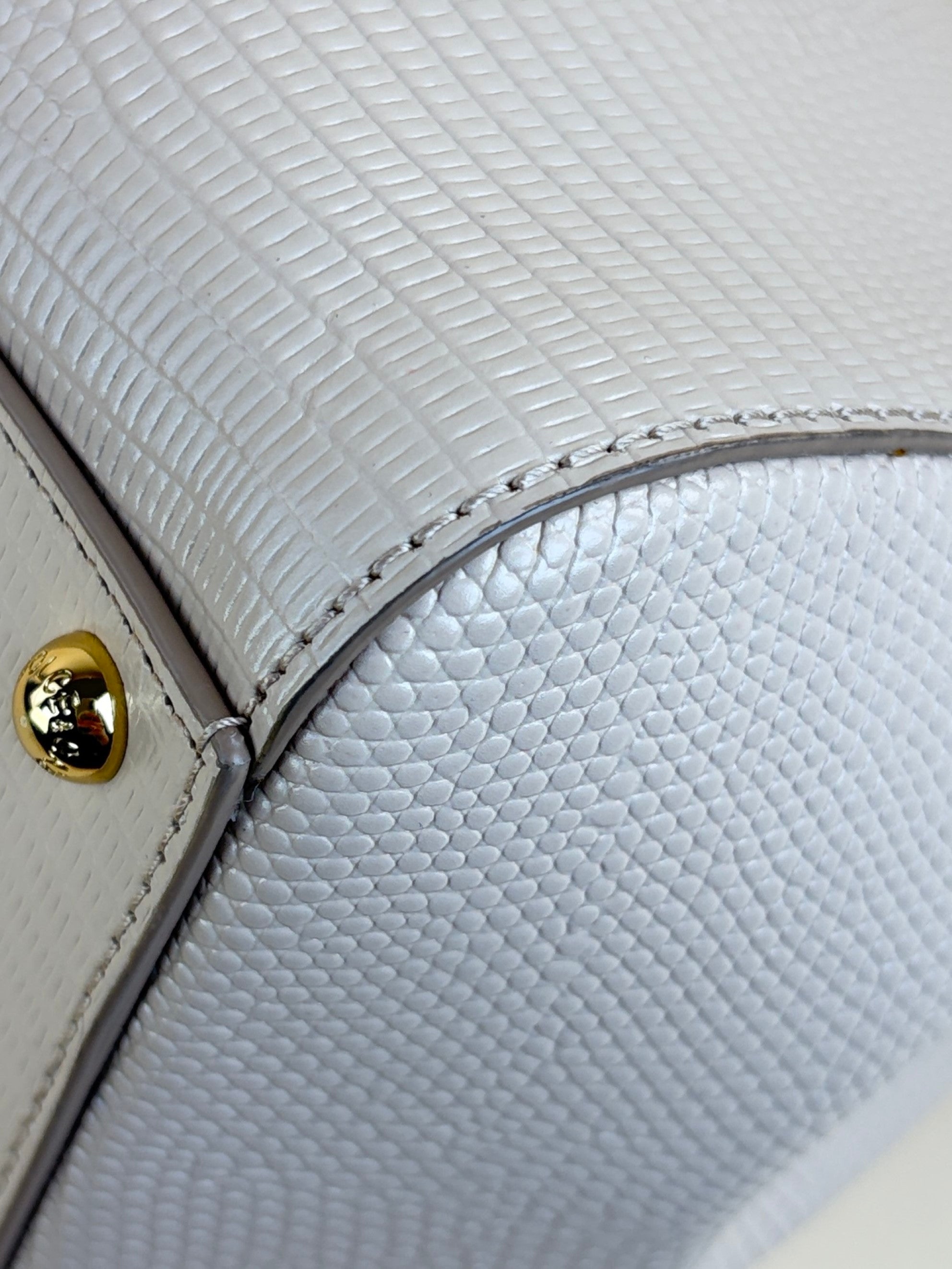 Dolce & Gabbana beige lizard embossed sicily bag with crystal DG logo medium