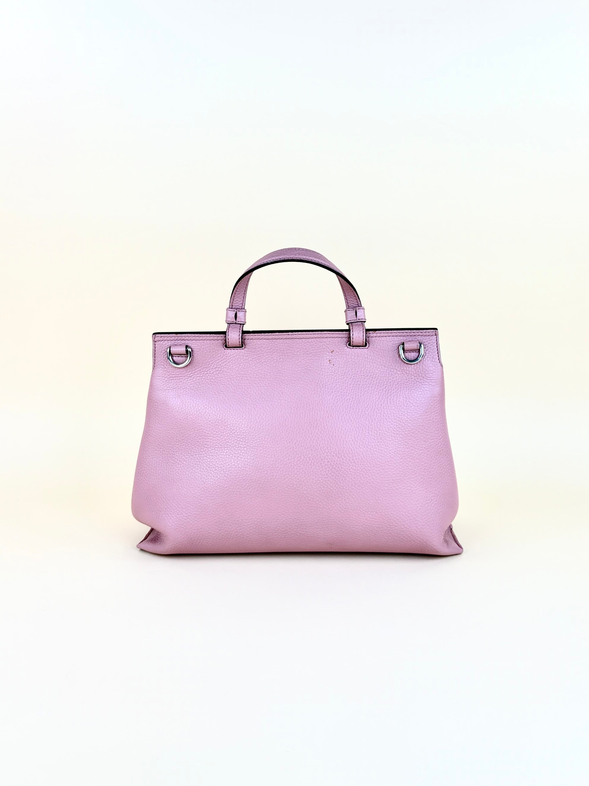 Gucci pink bamboo daily tote bag