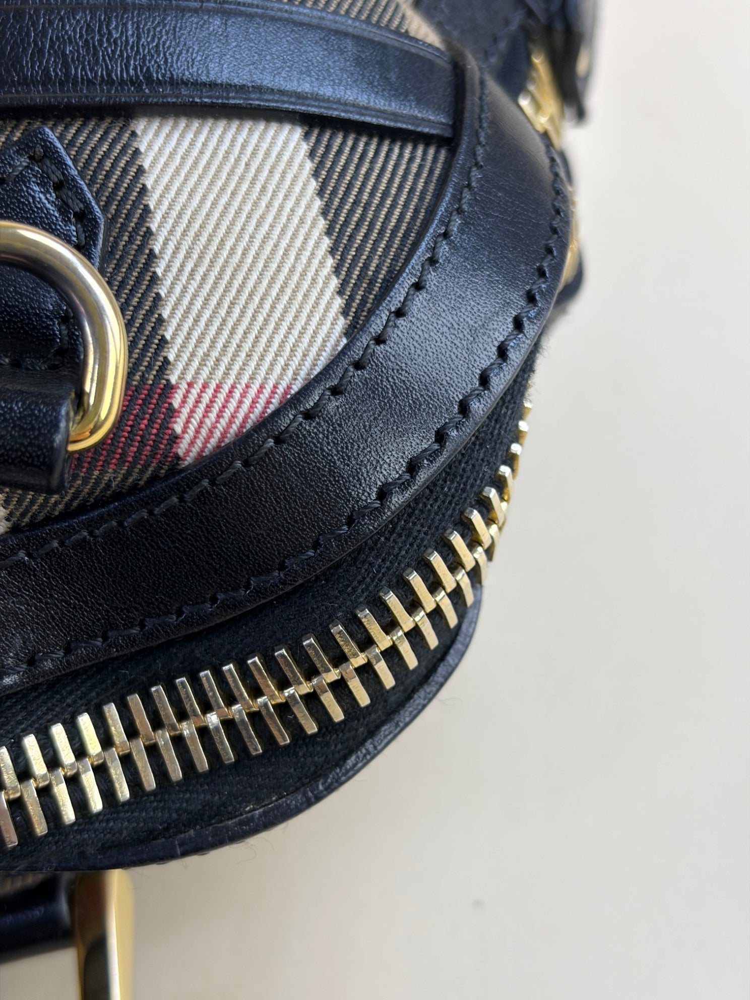 Burberry Black Small Orchard Bowling House Check Tote Bag with Strap