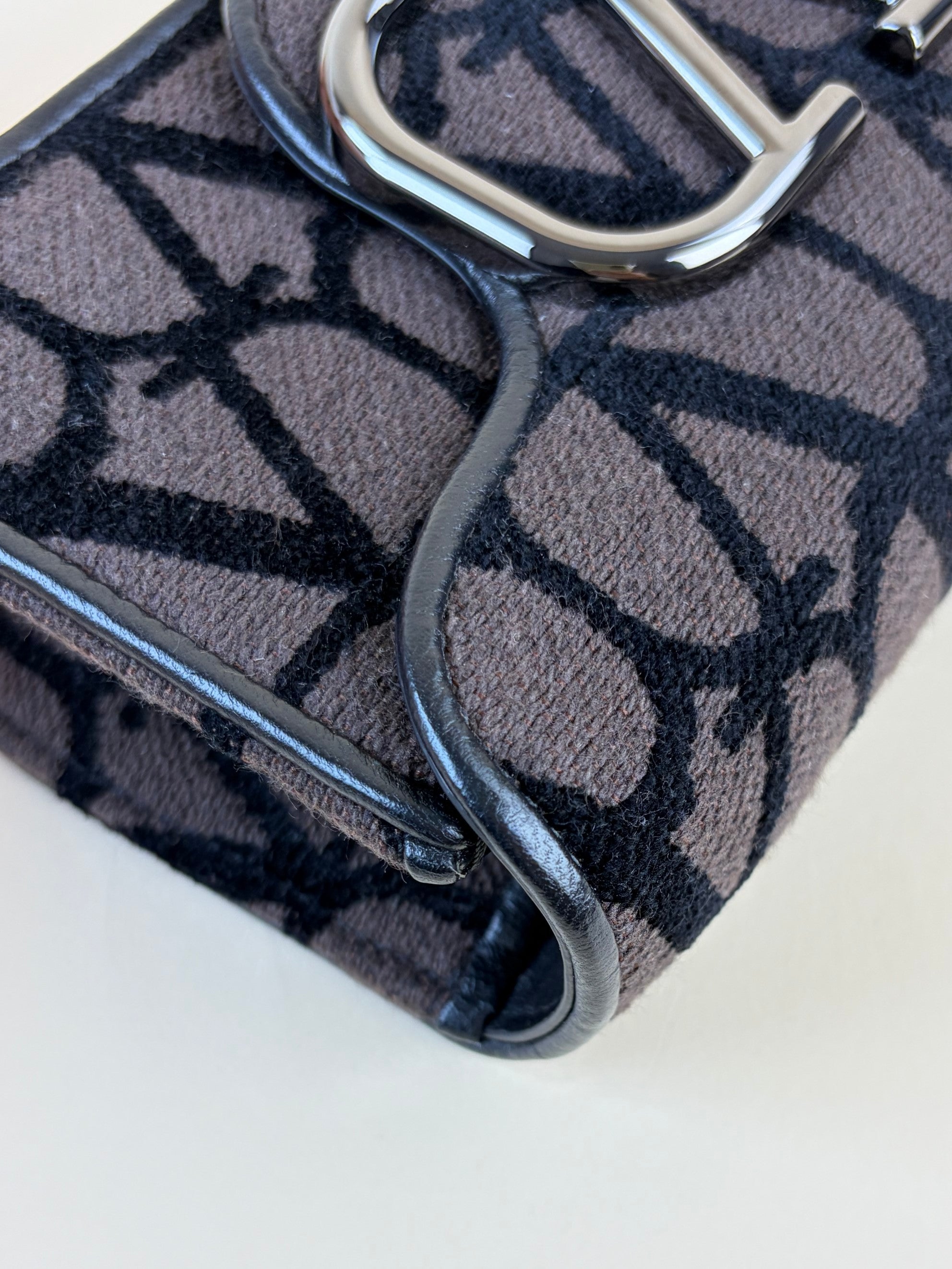Valentino gravani vlogo Toile Iconographer black/brown canvas and leather