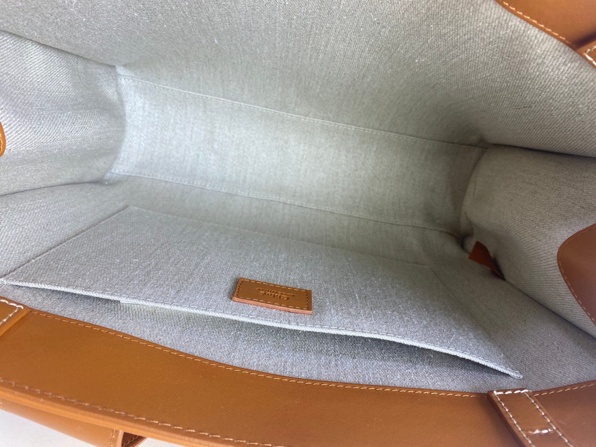 Chloe calfskin Caramel Woody medium tote bag