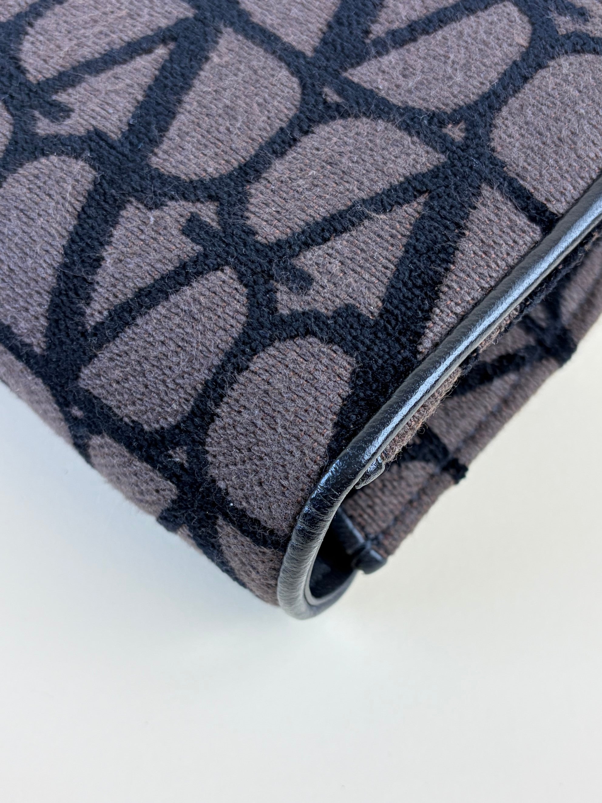 Valentino gravani vlogo Toile Iconographer black/brown canvas and leather