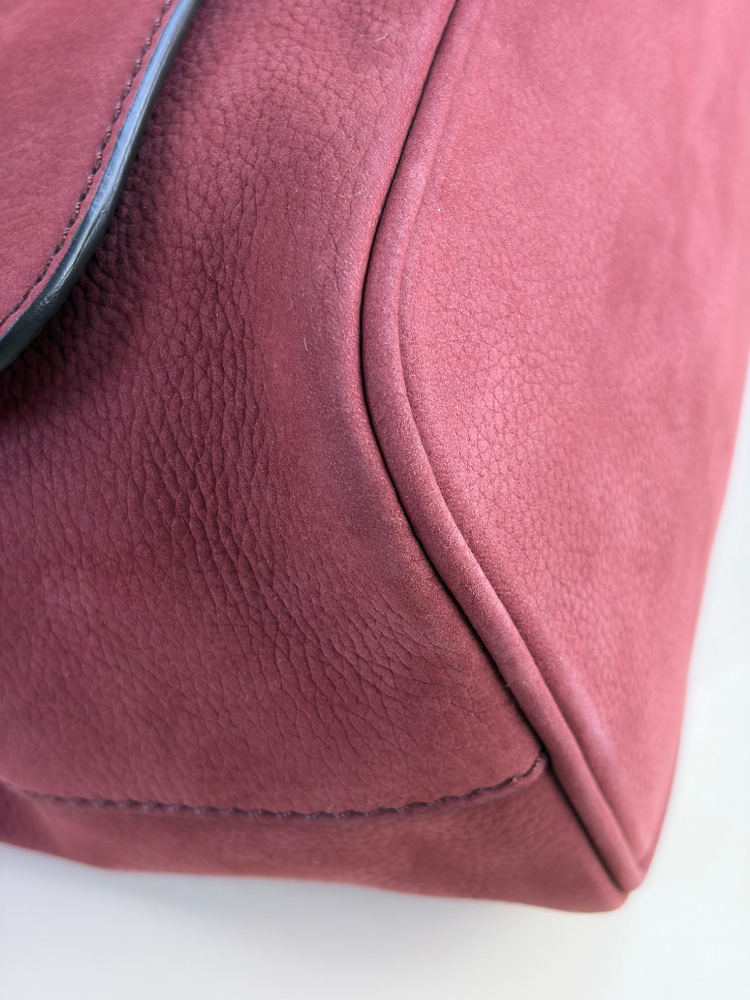 Burberry Red Shellwood Suede Buckle Flap Crossbody Bag