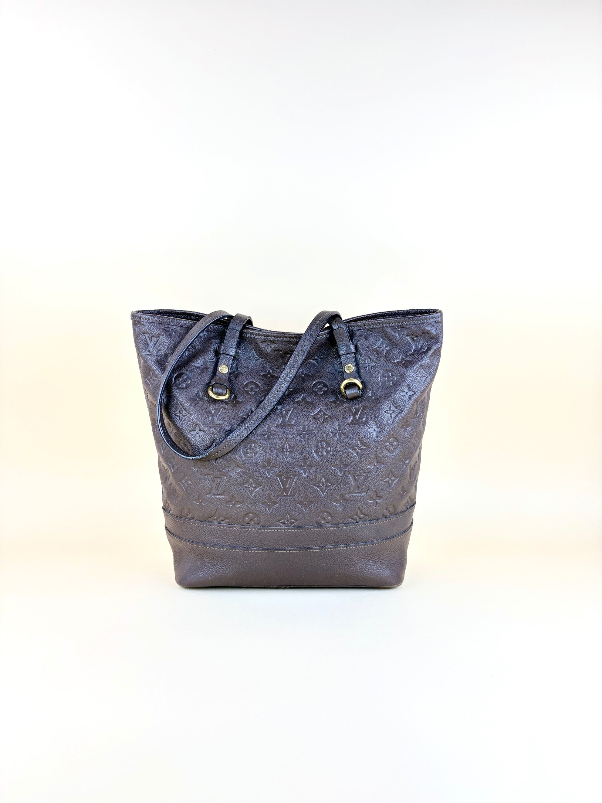 louis Vuitton choclate brown monogram empreinte leather citadine
