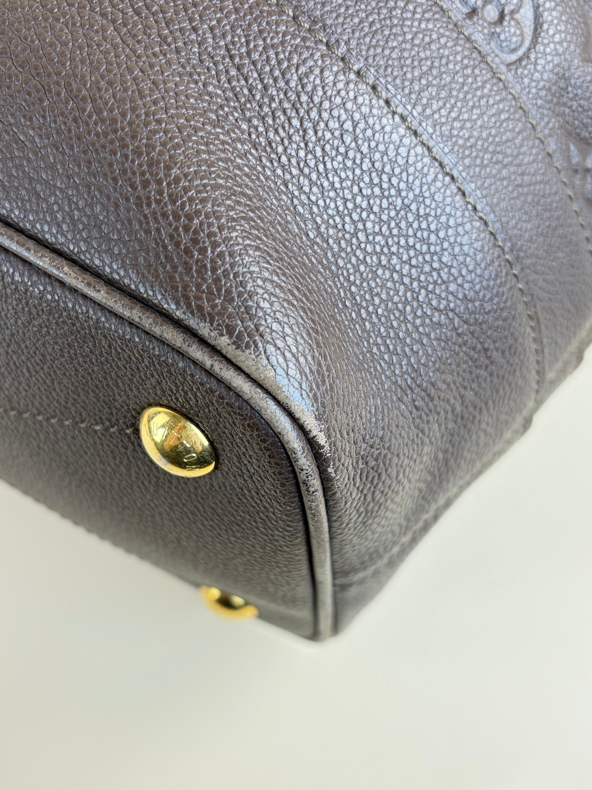louis Vuitton choclate brown monogram empreinte leather citadine