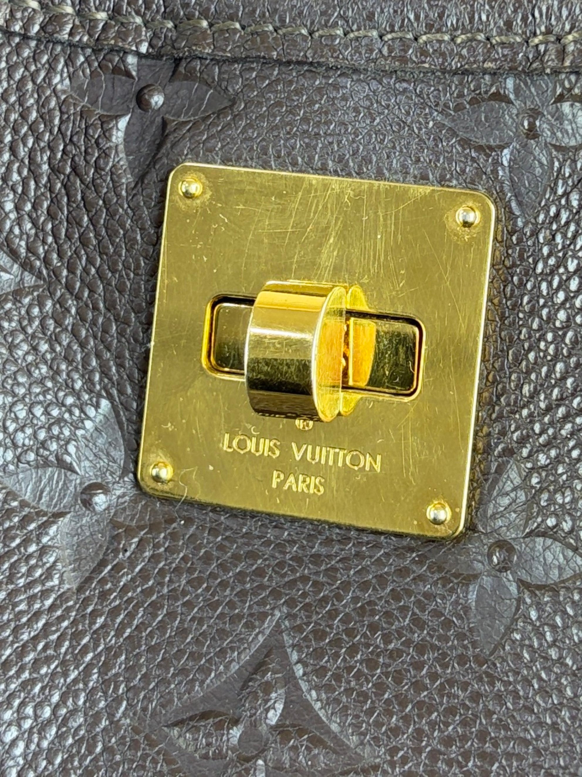 louis Vuitton choclate brown monogram empreinte leather citadine