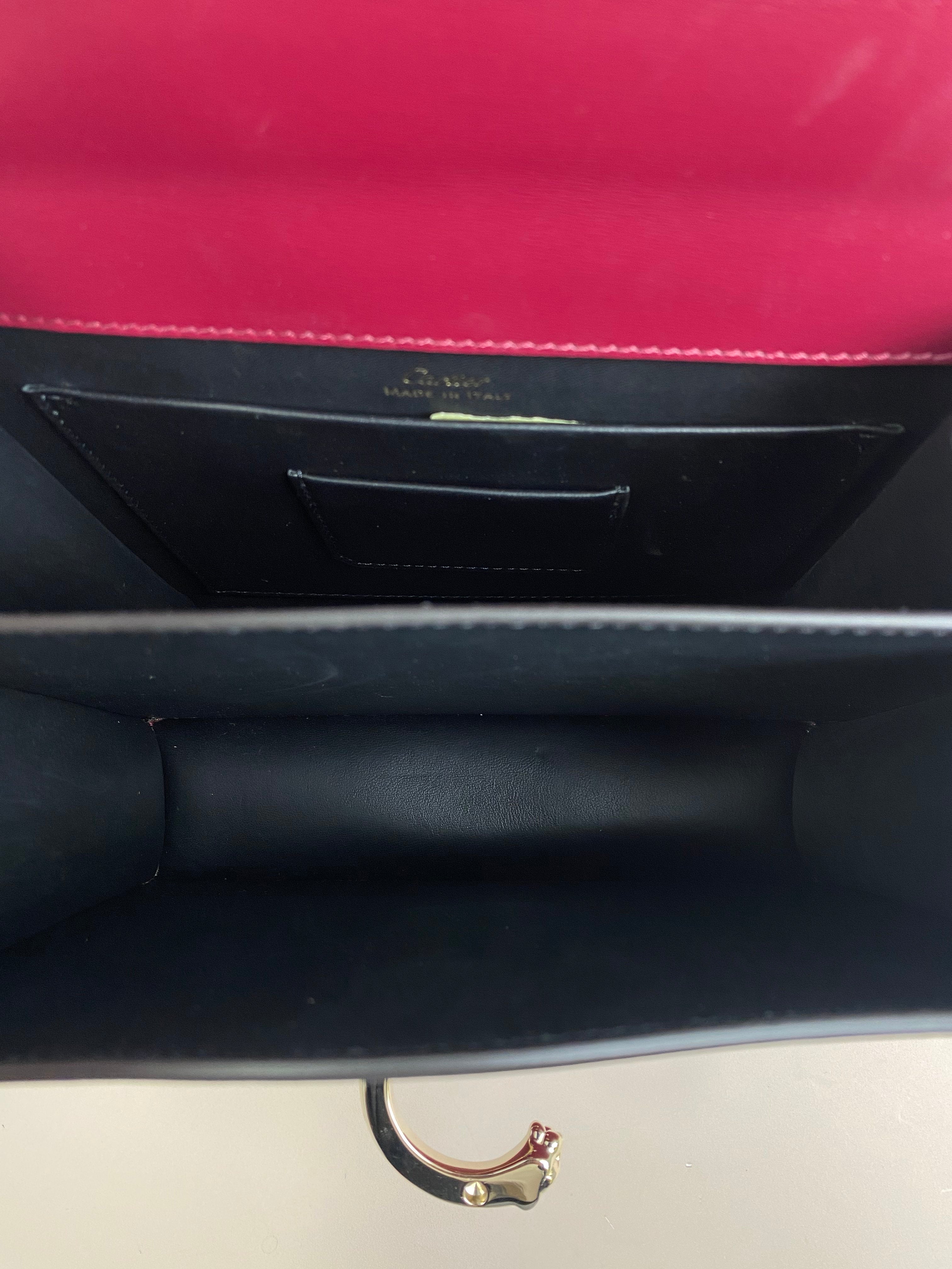 Cartier Red Small Model Panthere De Cartier Top Handle Bag