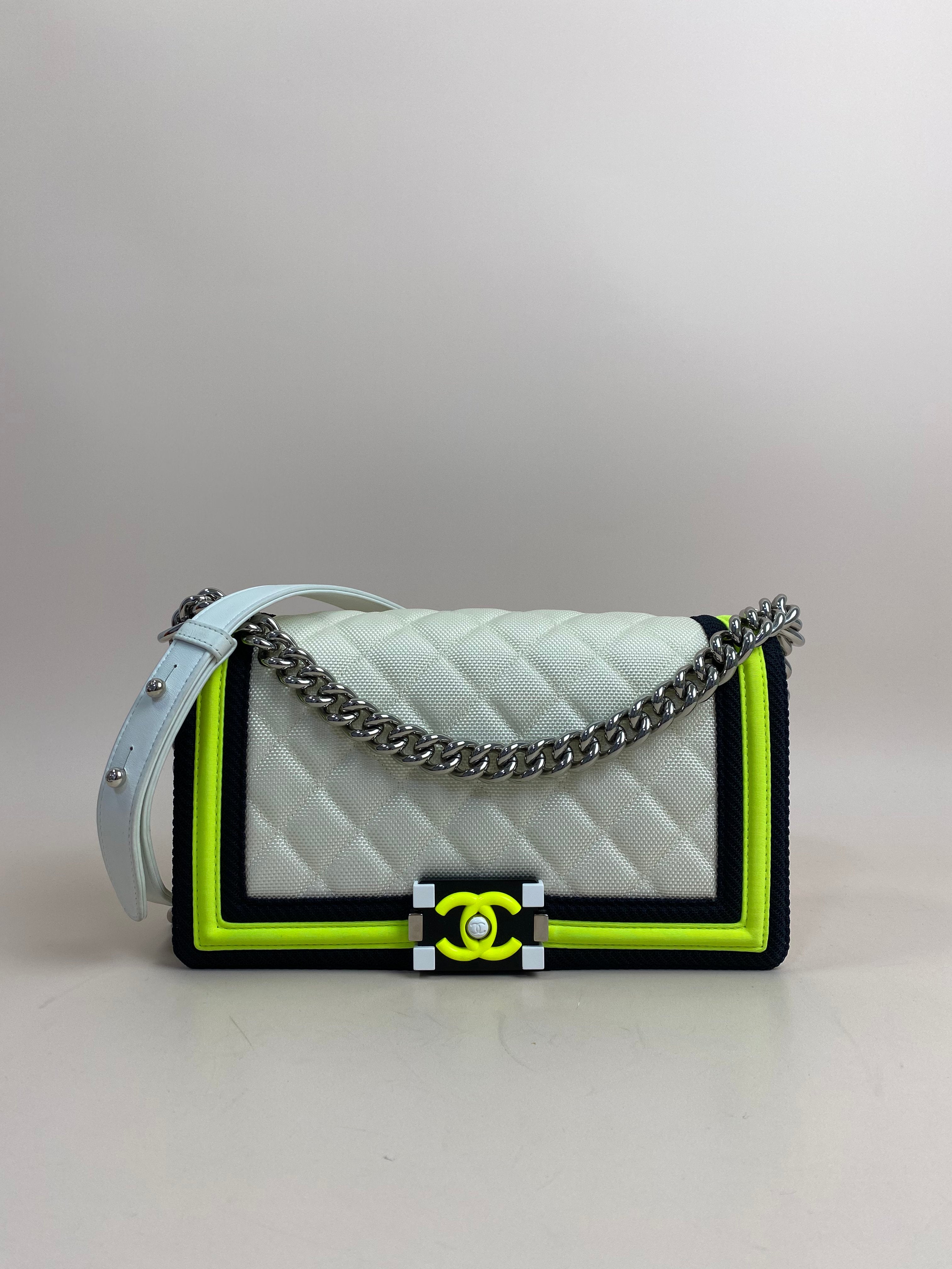 Chanel Tricolor Quilted Fluo Medium Boy Bag