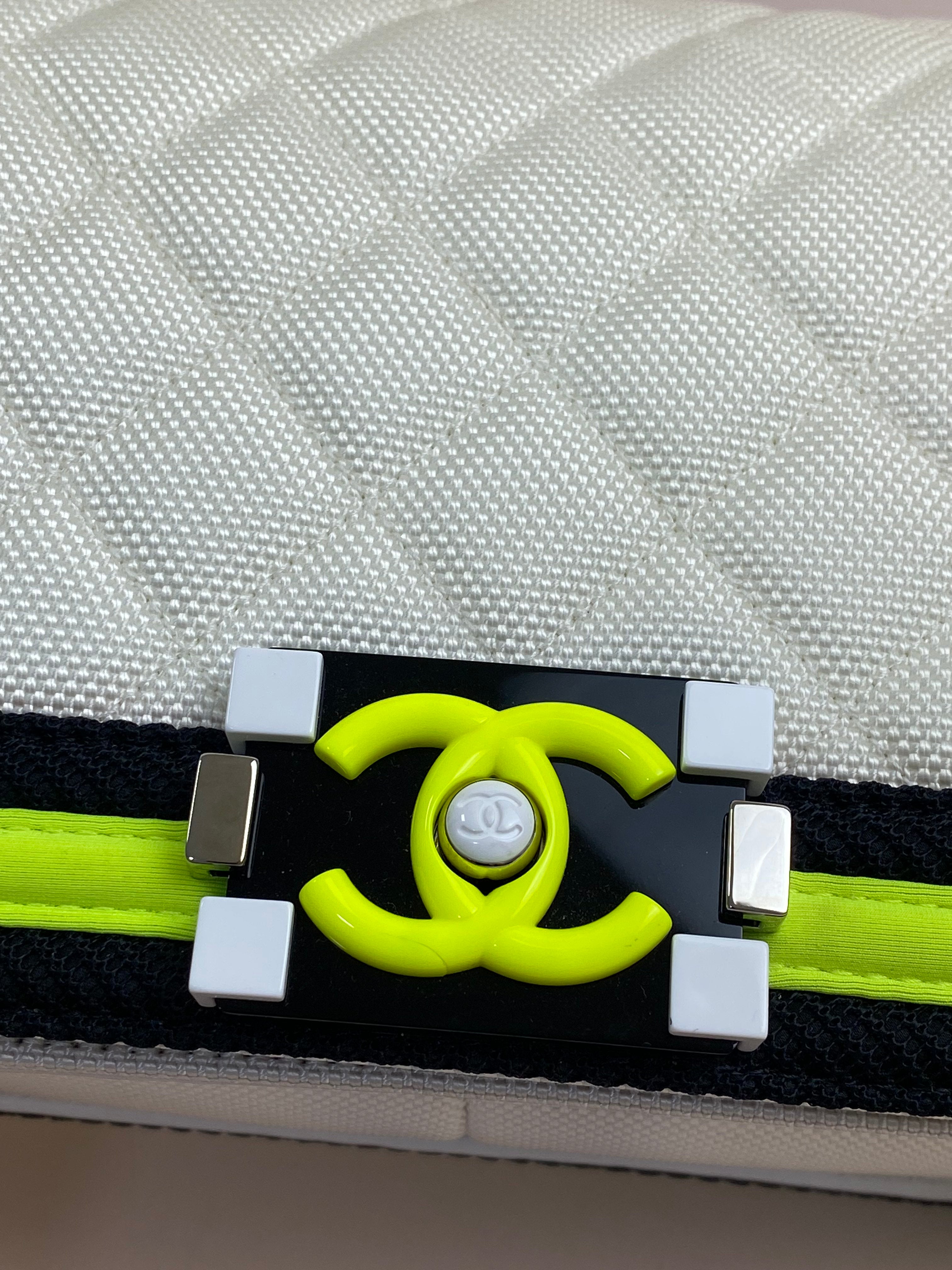 Chanel Tricolor Quilted Fluo Medium Boy Bag