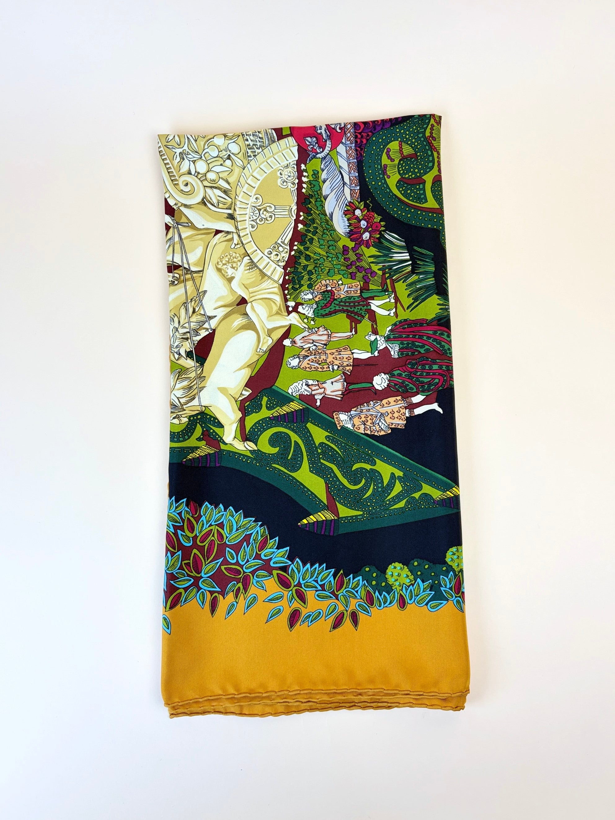 Hermes silk la Paradice du Roy square scarf