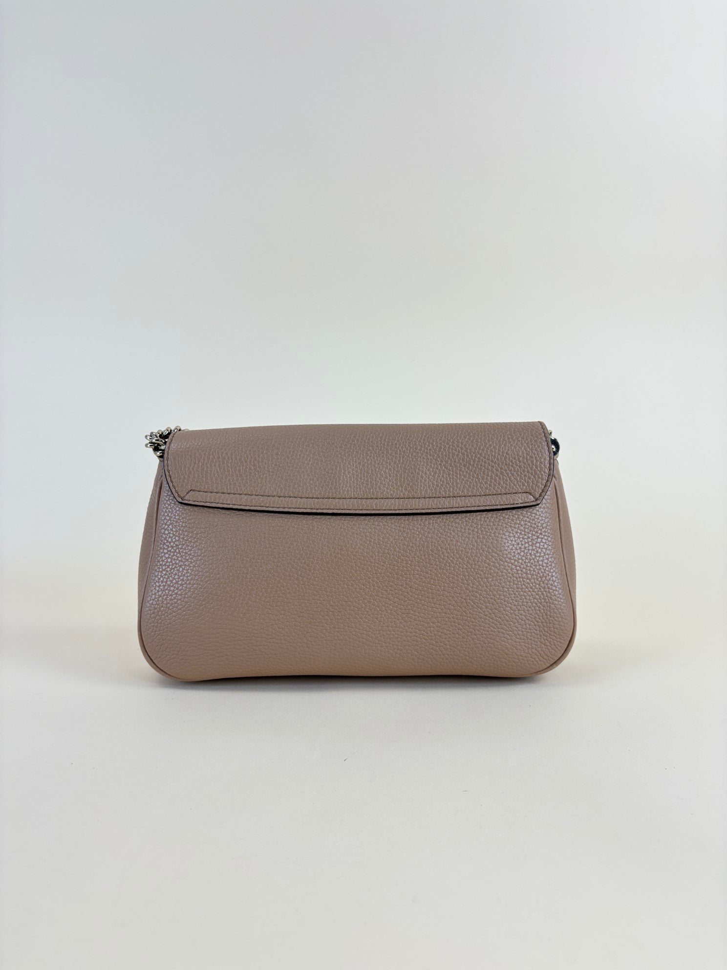 Gucci pebbled calfskin medium soho flap chain crossbody bag