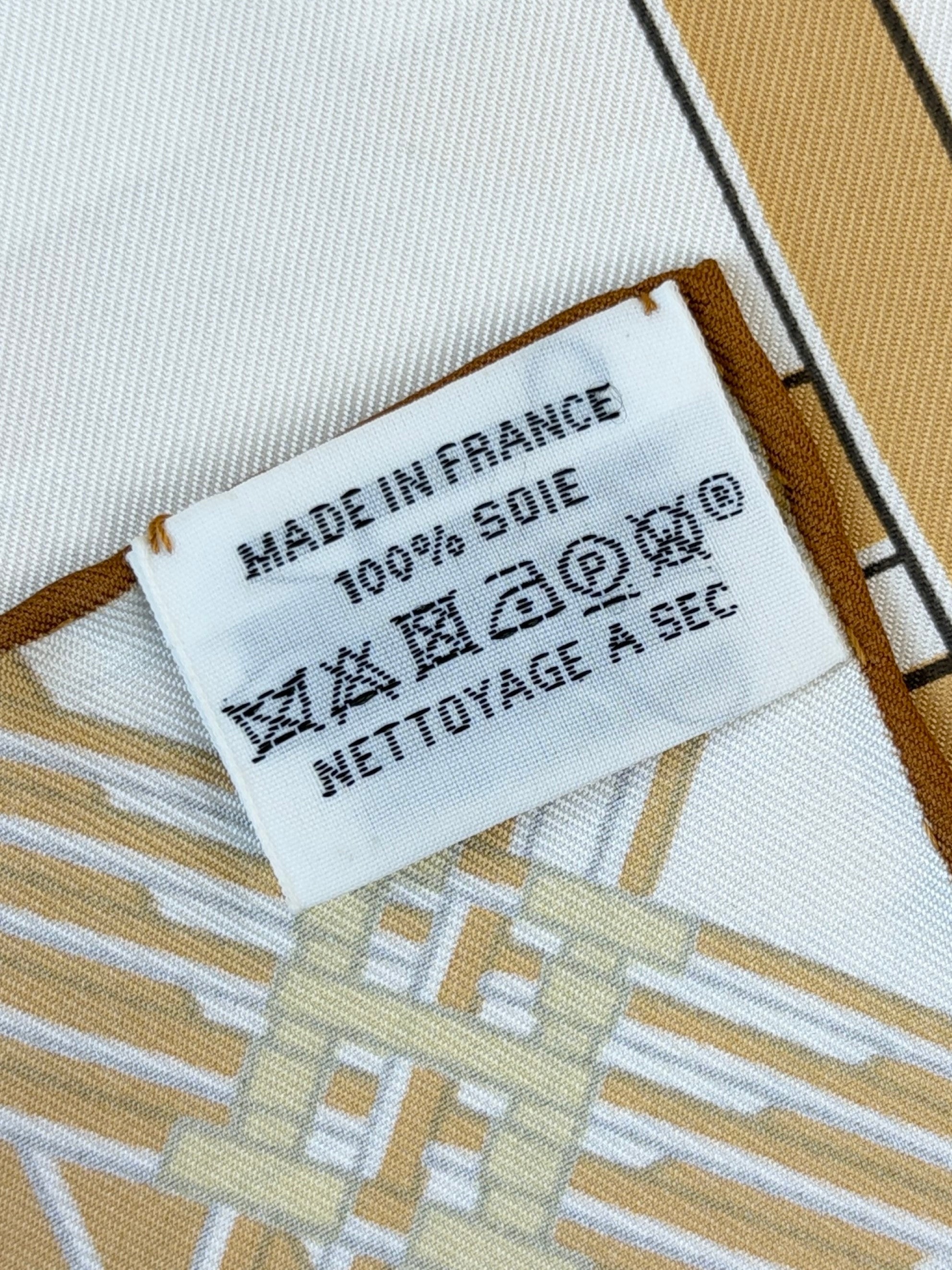 Hermes multi color beige/gray silk Masan &Masan
