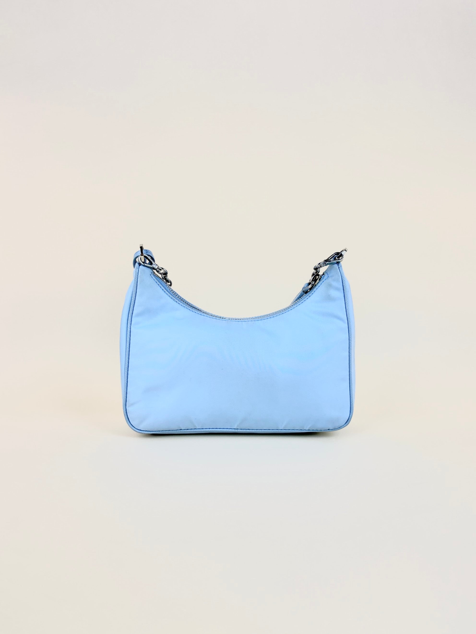 Prada baby blue nylon re-edition bag
