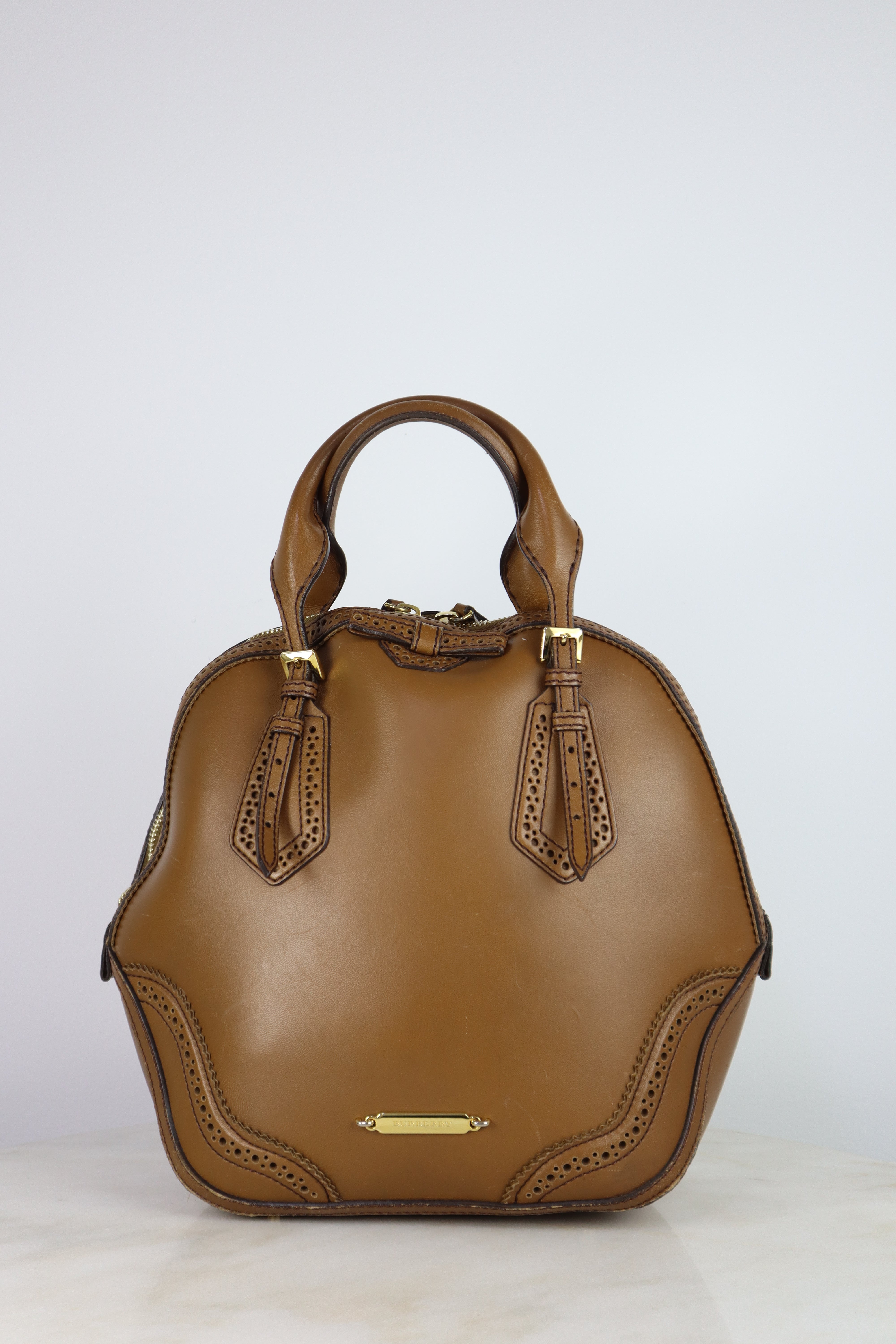 Burberry Camel Orchard Satchel Medium Tote Bag