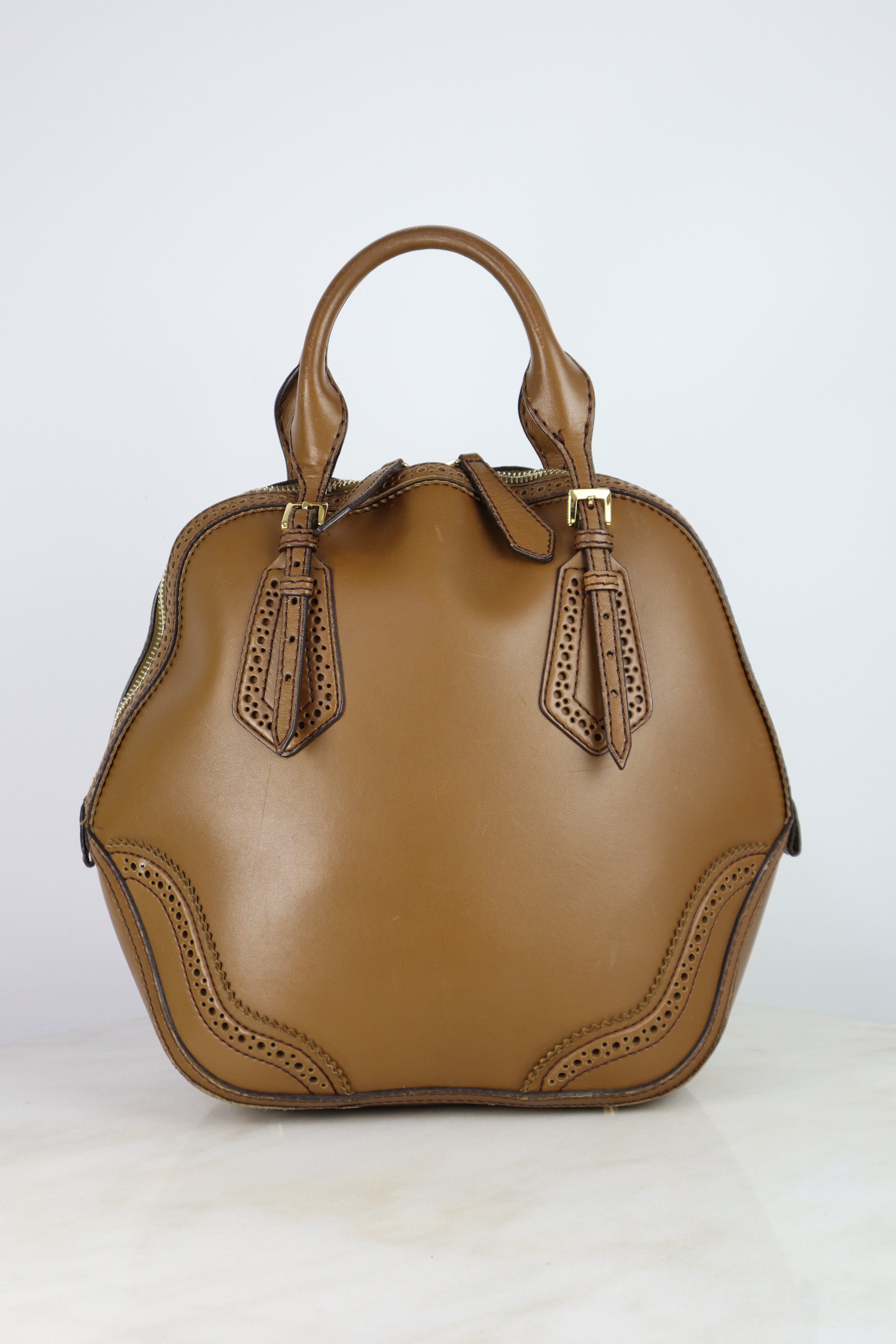 Burberry Camel Orchard Satchel Medium Tote Bag