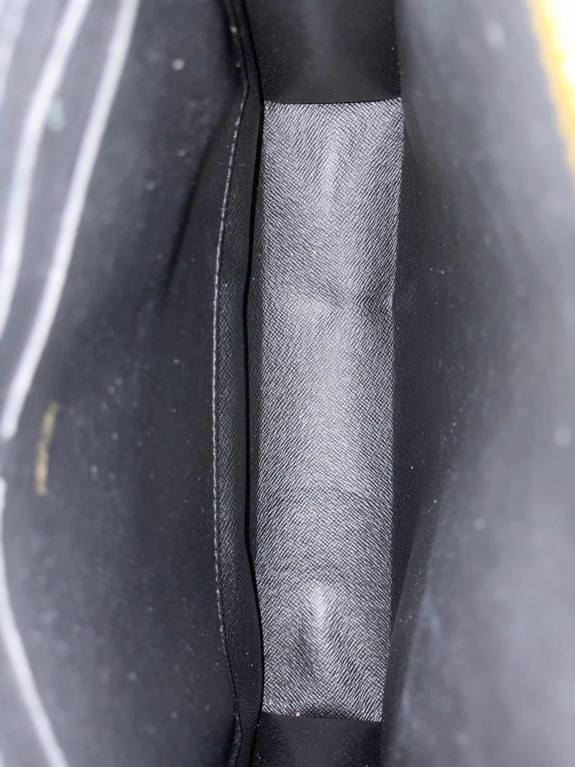 louis Vuitton black calfskin and monogram canvas toilette Mn pouch