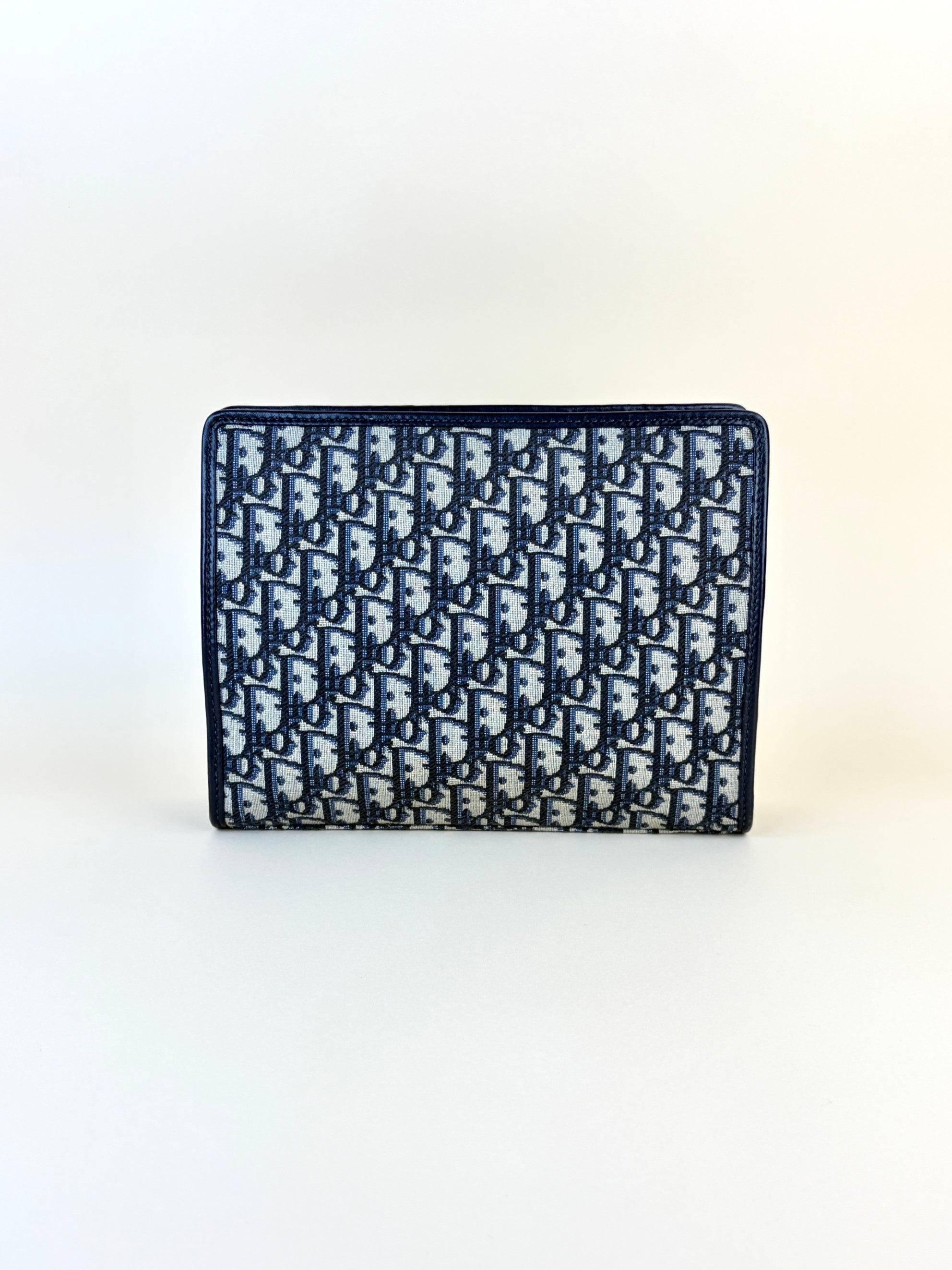 Dior blue oblique jacquard 30 Montaigne dea pouch clutch