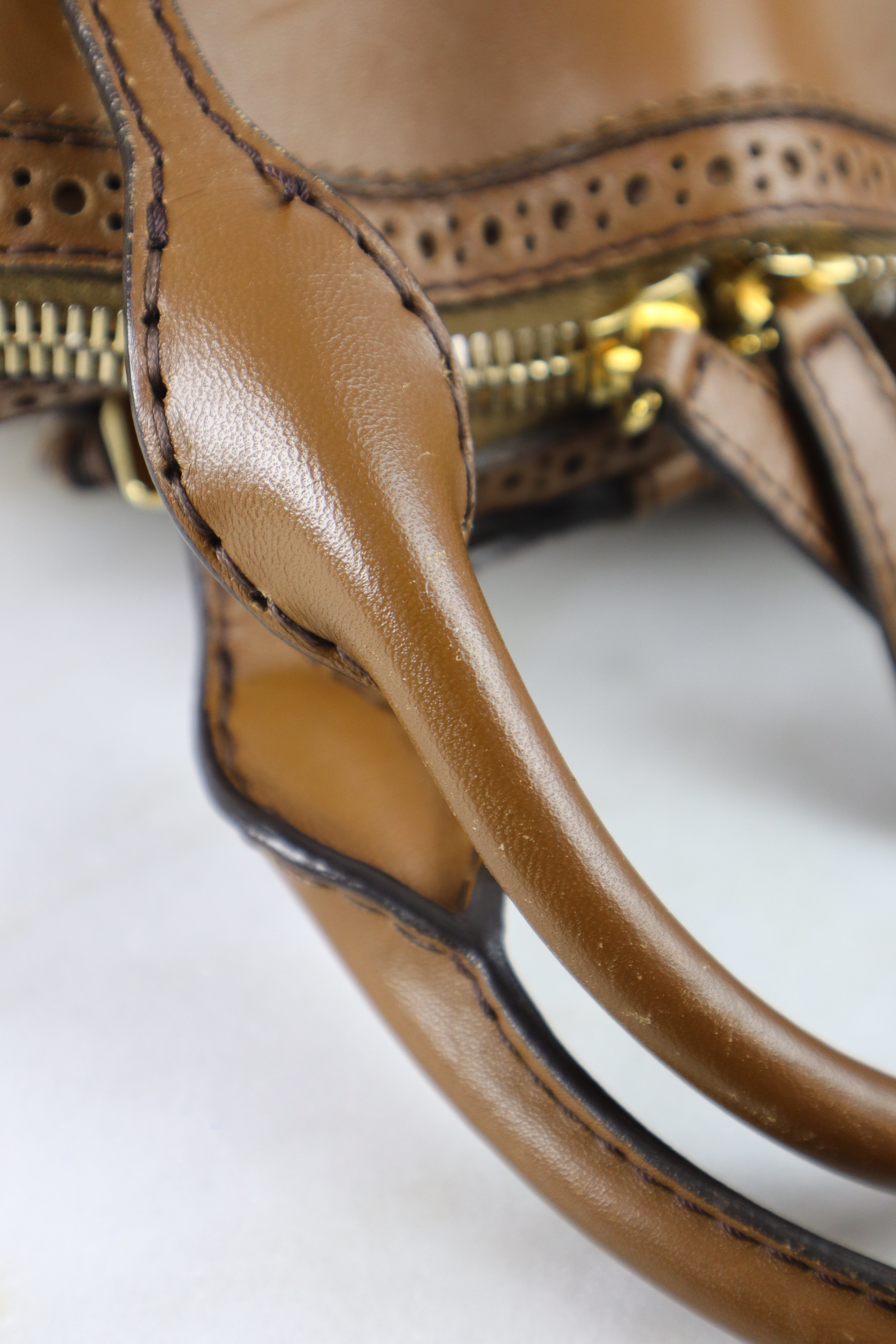 Burberry Camel Orchard Satchel Medium Tote Bag