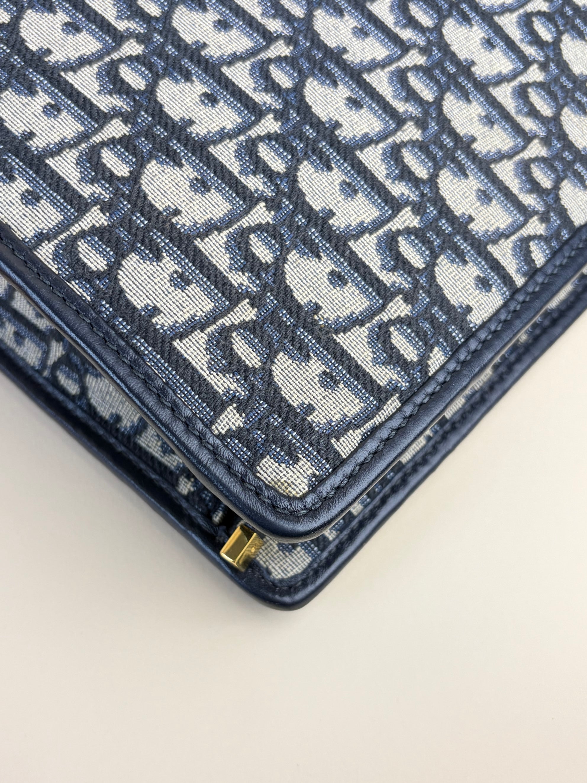 Dior blue oblique jacquard 30 Montaigne dea pouch clutch