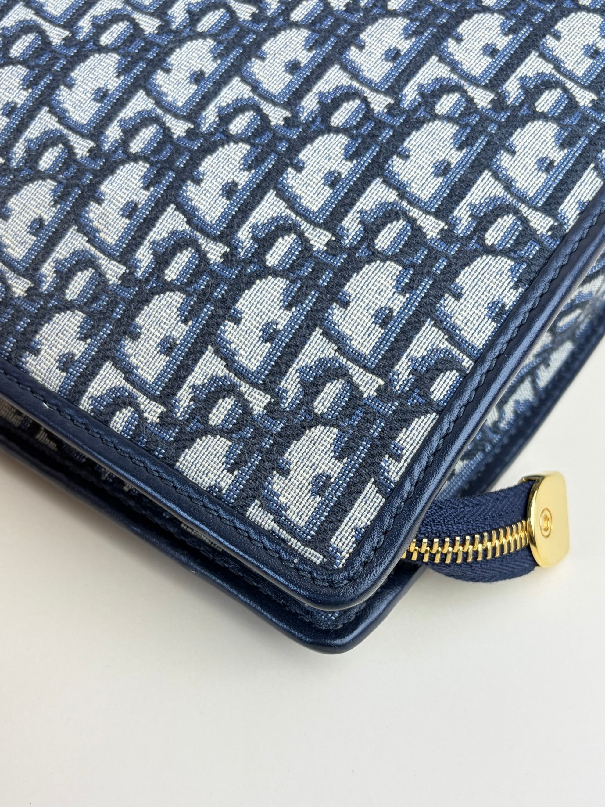 Dior blue oblique jacquard 30 Montaigne dea pouch clutch
