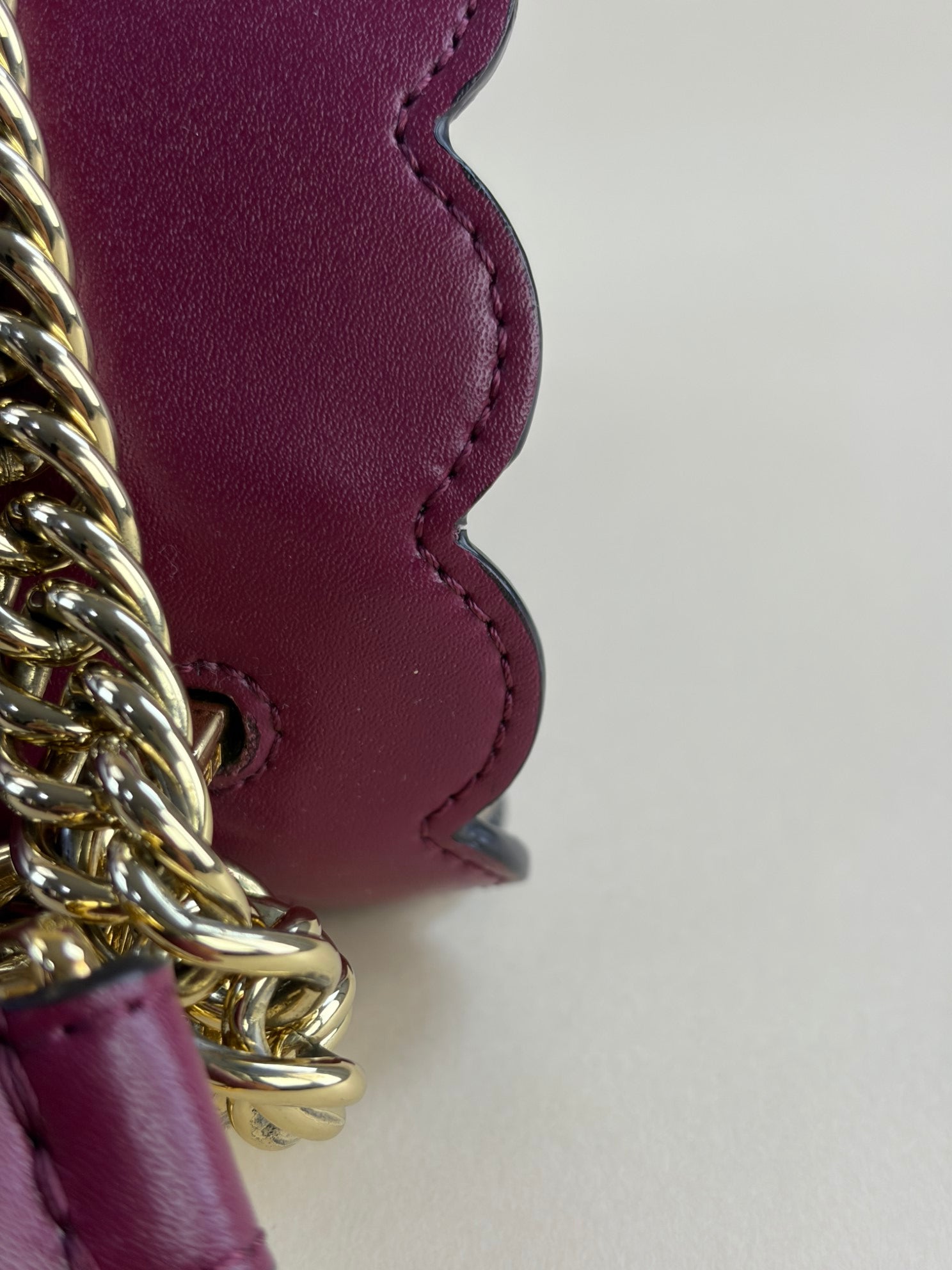 Fendi scalloped studded large black cherry Kan I shoulder bag