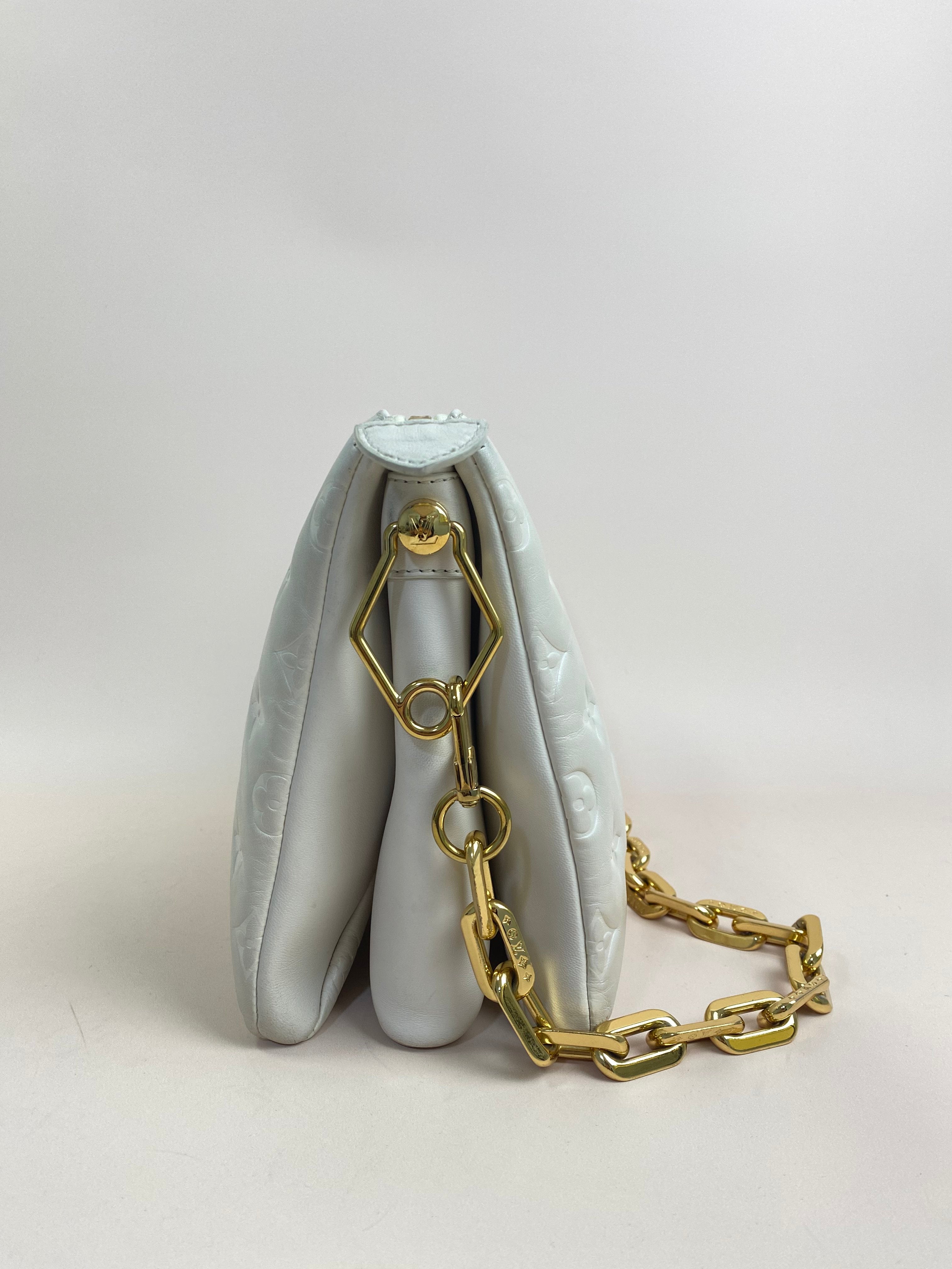 Louis Vuitton Off White Monogram Empreinte Coussin PM Shoulder Bag
