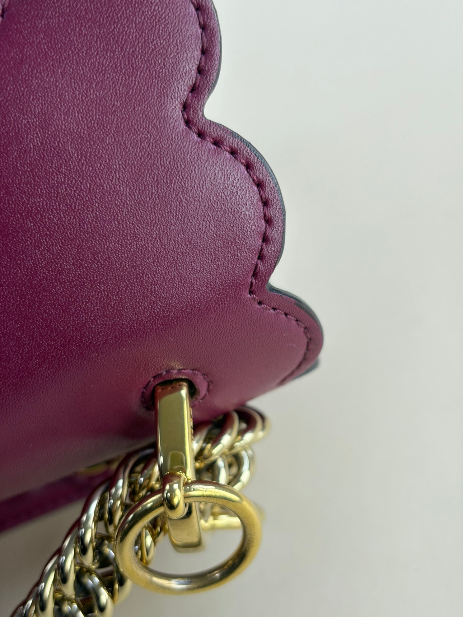 Fendi scalloped studded large black cherry Kan I shoulder bag