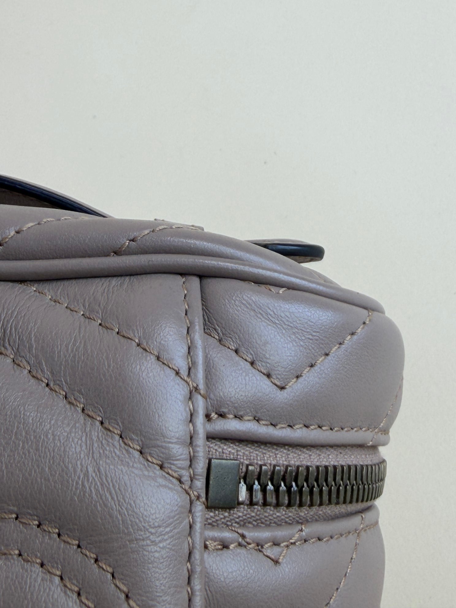 GUCCI nude calfskin matelassé mini gg Marmont round backpack bag