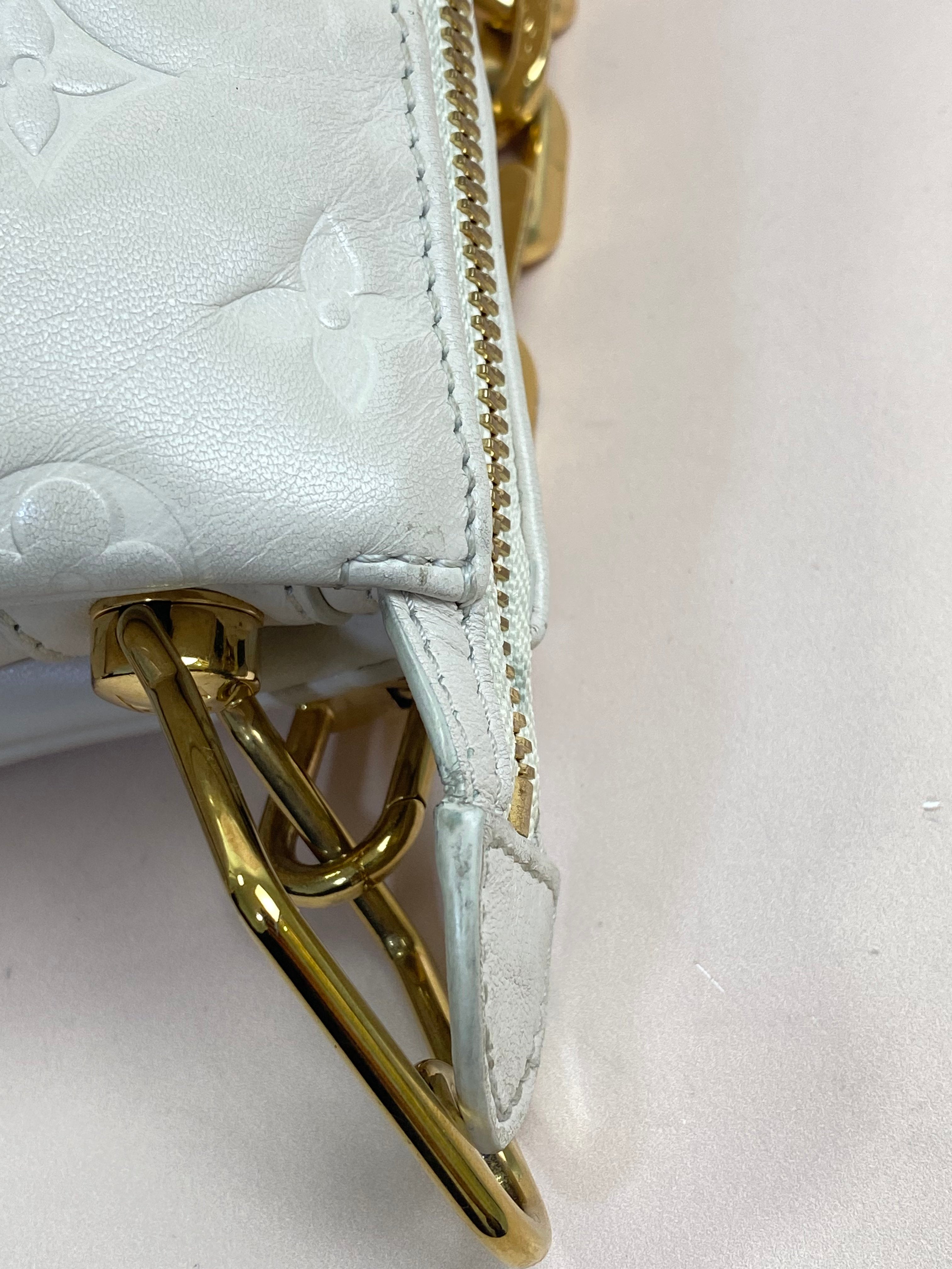 Louis Vuitton Off White Monogram Empreinte Coussin PM Shoulder Bag