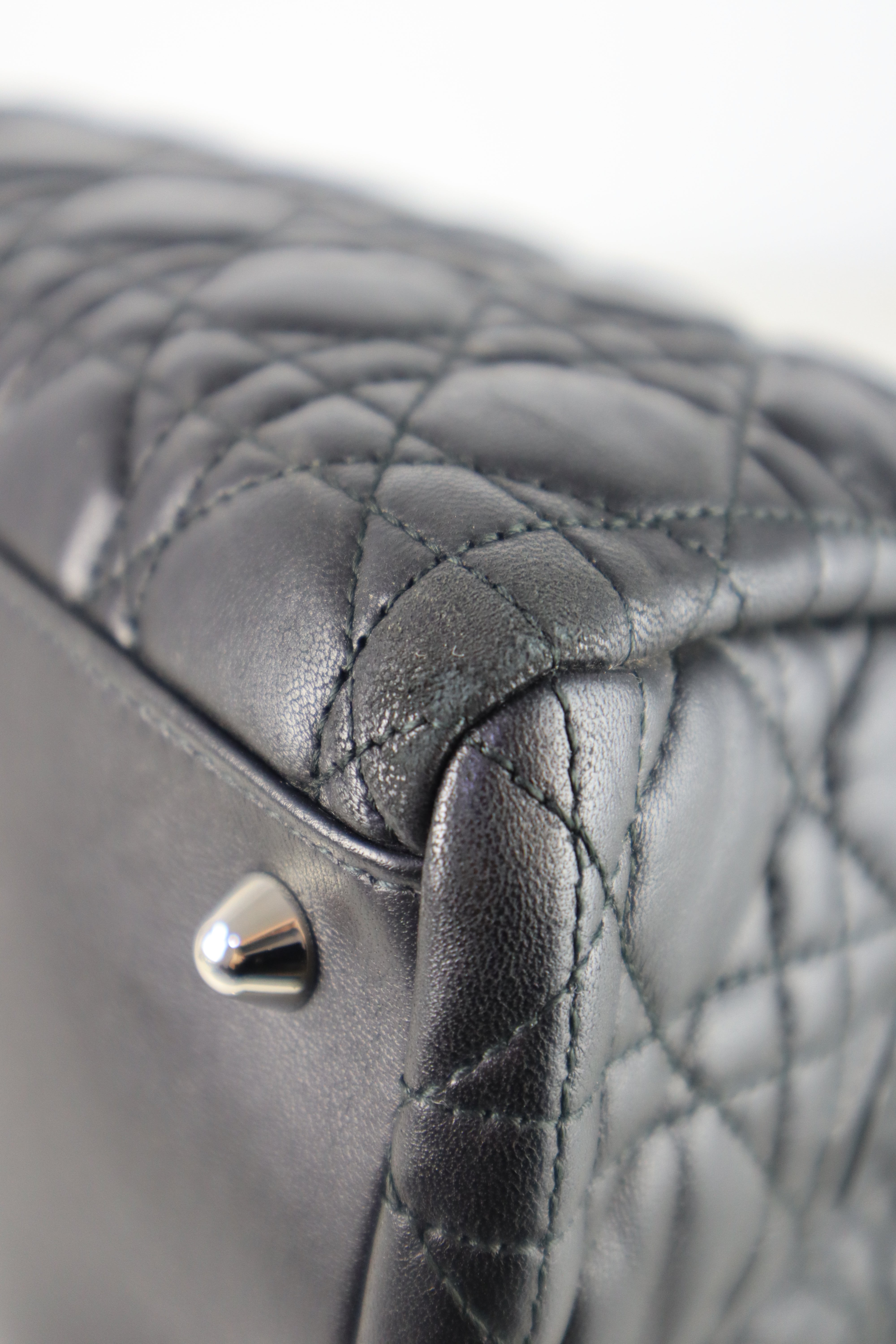 Christian Dior Black Cannage Quilted Medium Shoulder Bag